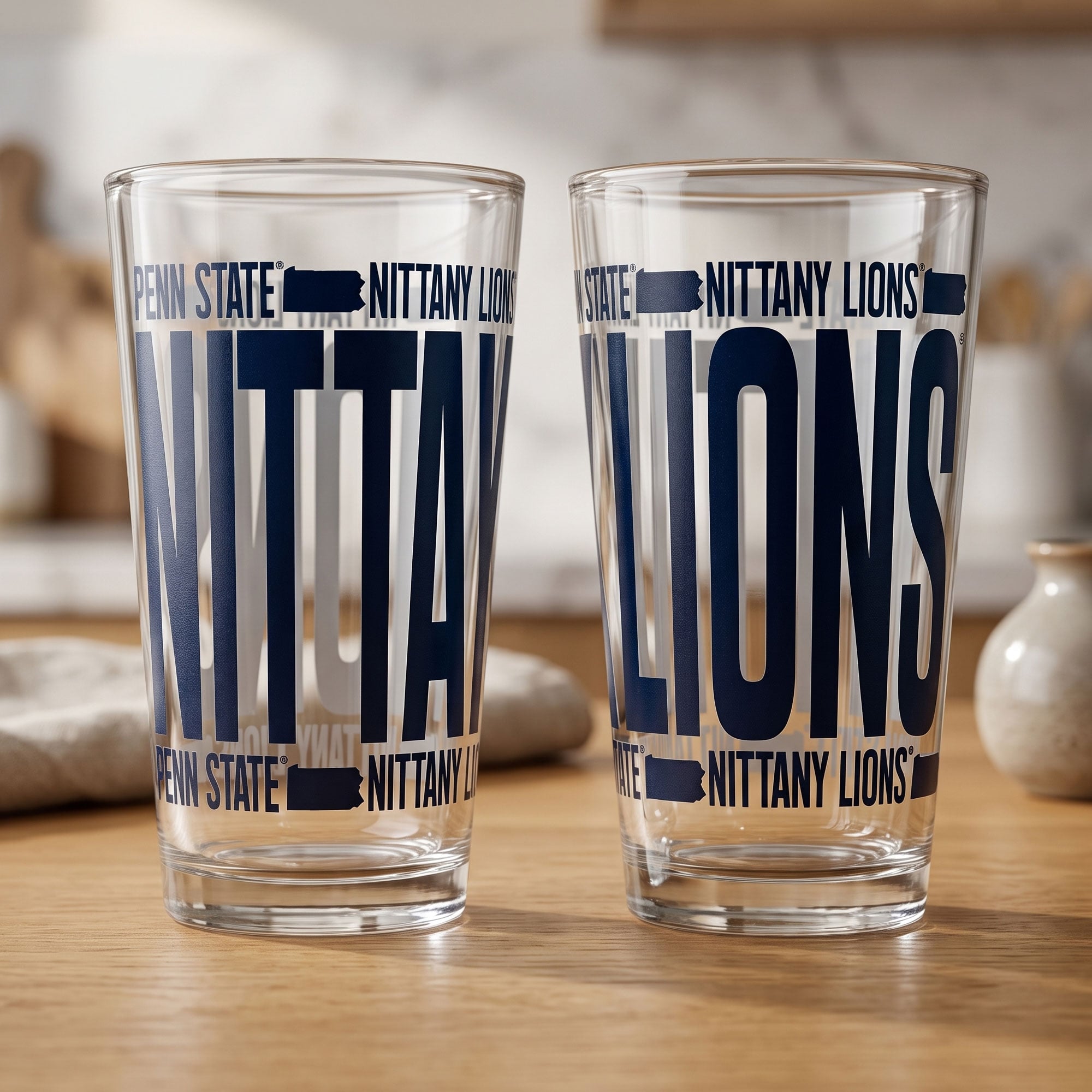 Ensemble de 2 verres à bière surélevés Penn State Nittany Lions d'Indigo Falls