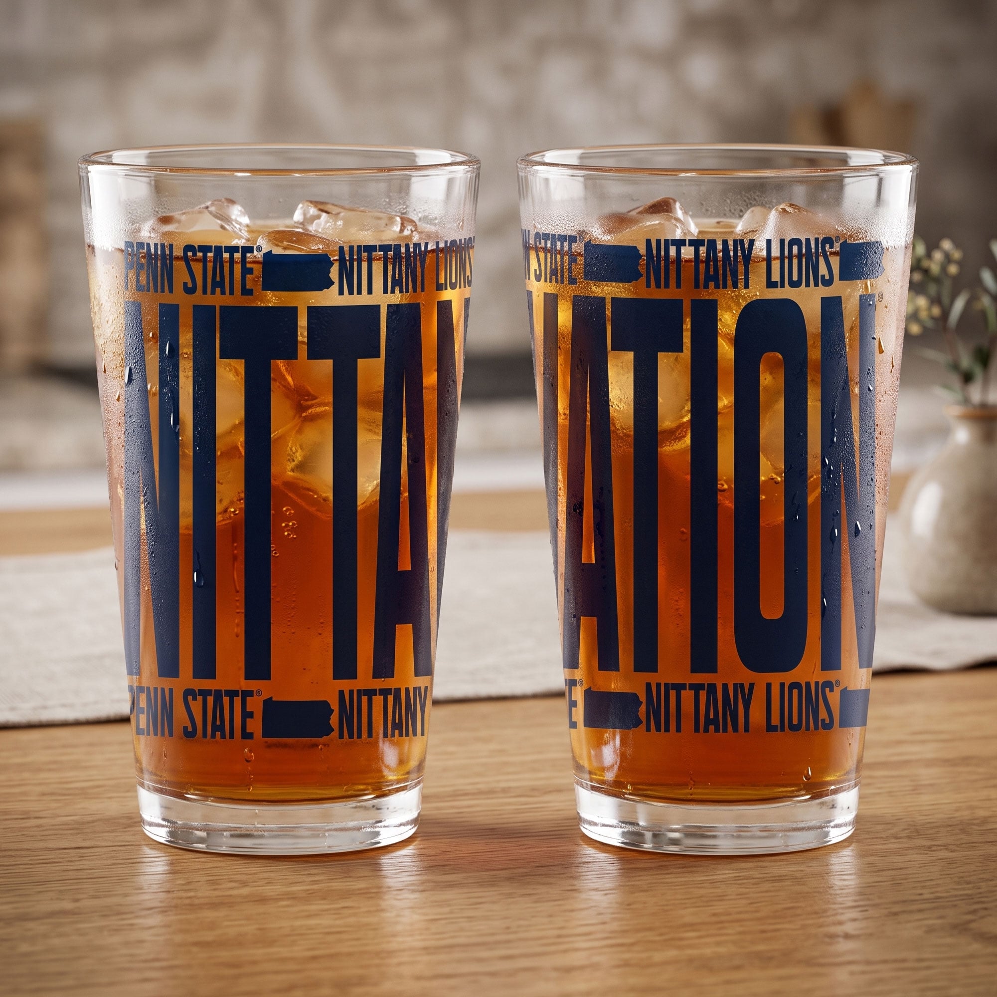 Ensemble de 2 verres à bière surélevés Penn State Nittany Lions d'Indigo Falls
