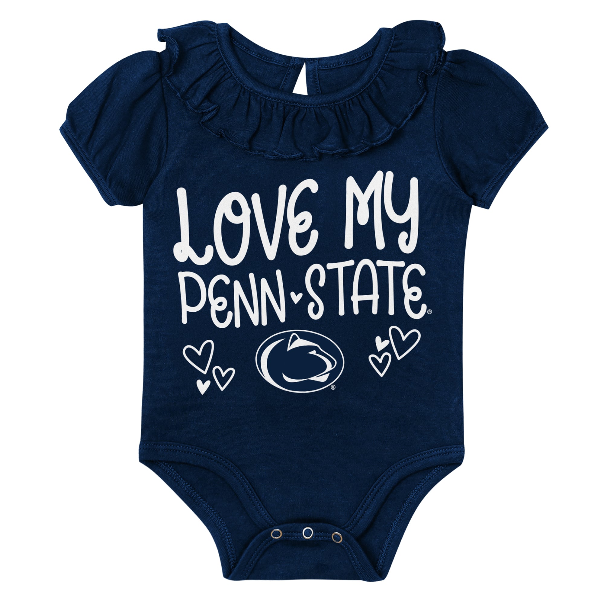 Infant Outerstuff Navy/Gray Penn State Nittany Lions Two-Pack Playtime Ruffle Bodysuit Set