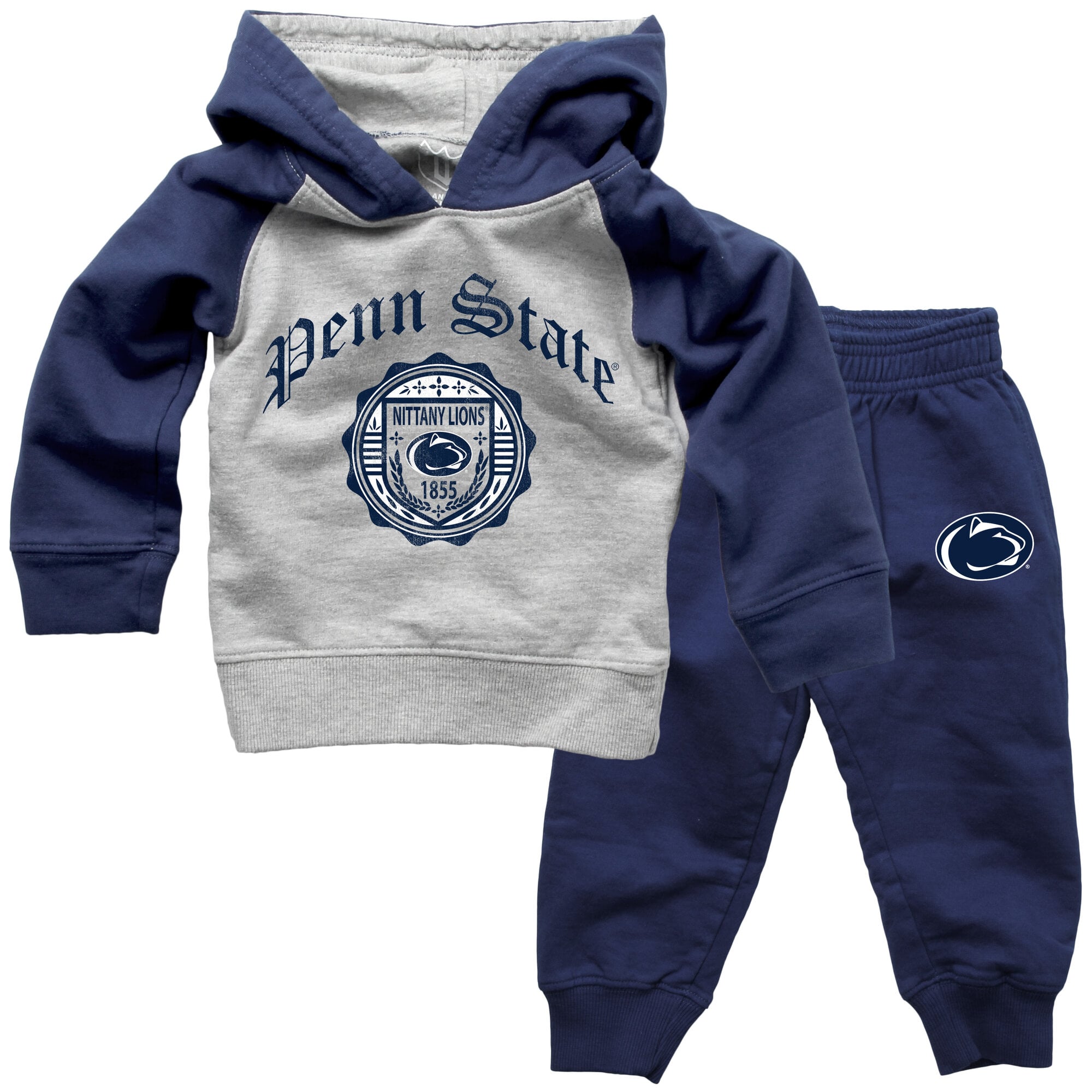 Infant Wes & Willy Navy Penn State Nittany Lions Raglan Hoodie and Sweatpants Set
