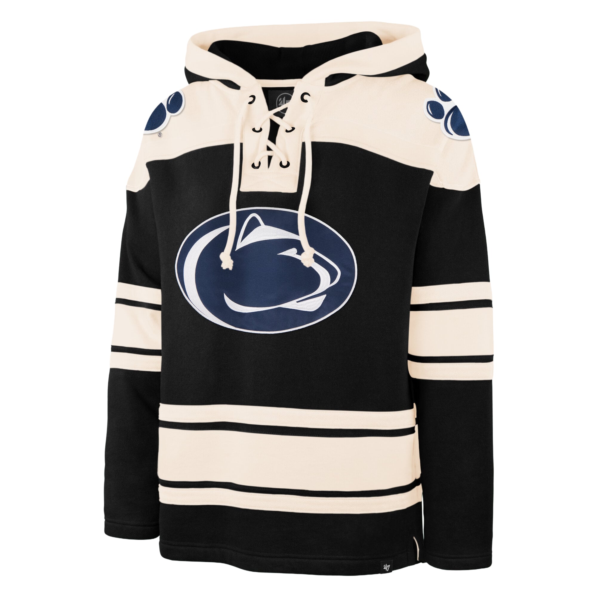 Men's '47 Black Penn State Nittany Lions Superior Lacer Hoodie