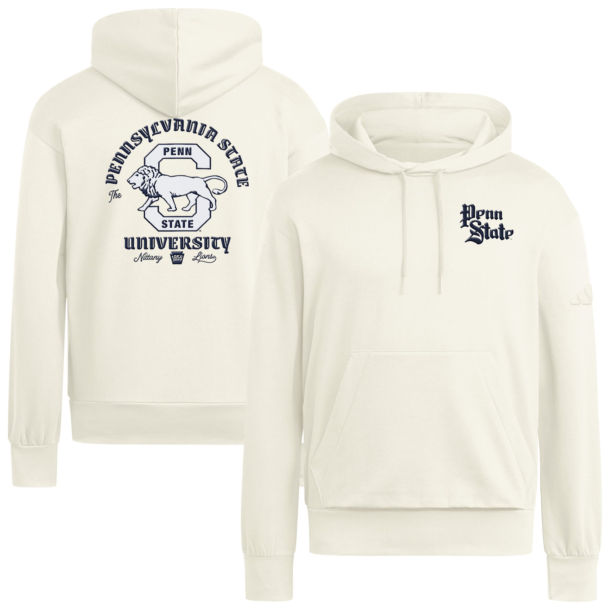 Men's adidas Cream Penn State Nittany Lions Vintage Vault Premium Hoodie