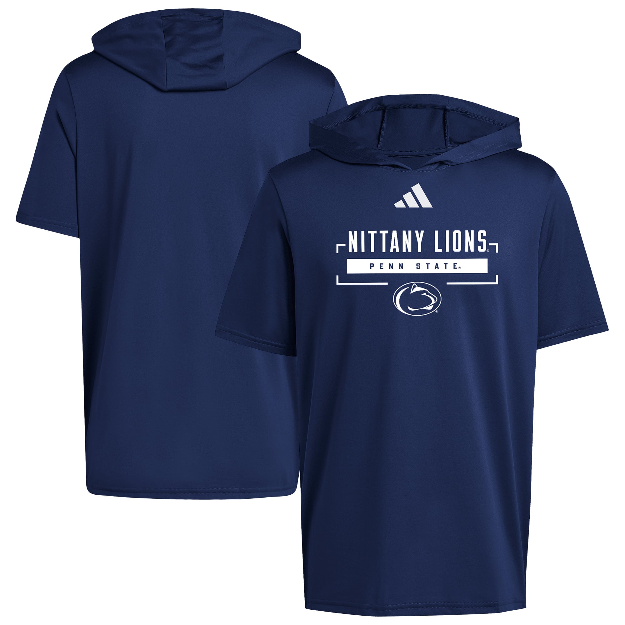 T-shirt à capuche adidas Penn State Nittany Lions D4T manches courtes et AEROREADY pour homme, bleu marine