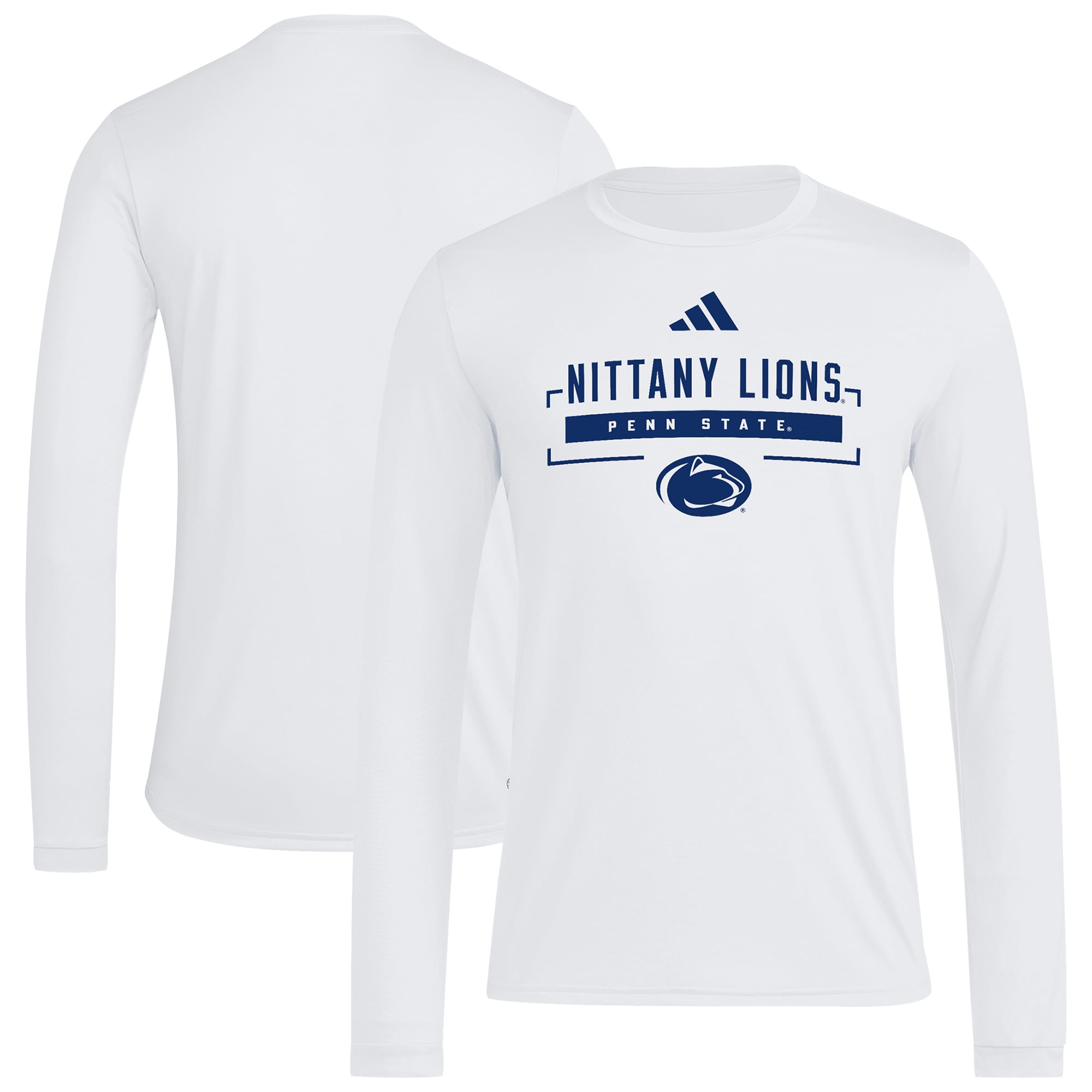 Men's adidas White Penn State Nittany Lions Basketball Icon Pregame Long Sleeve T-Shirt