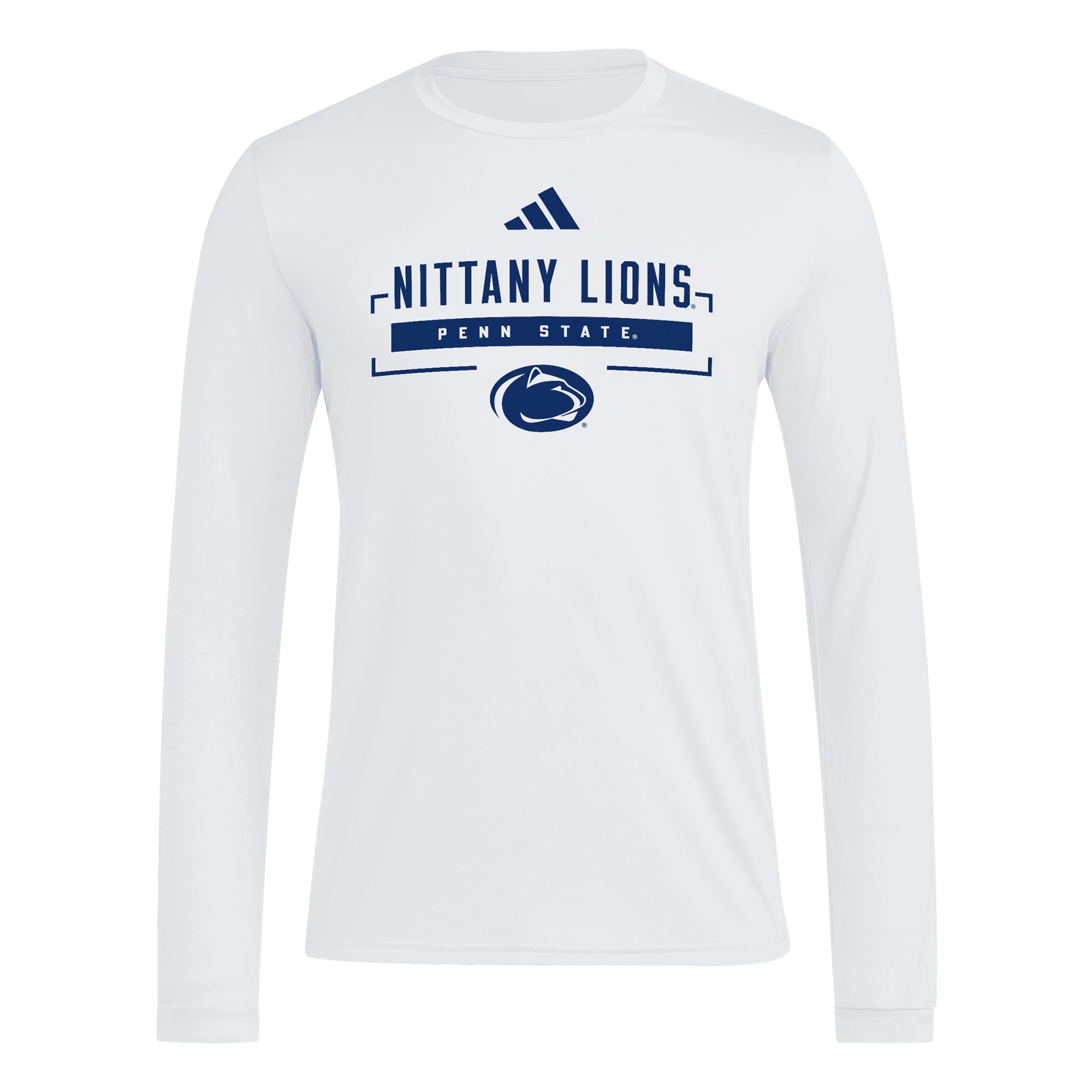Men's adidas White Penn State Nittany Lions Basketball Icon Pregame Long Sleeve T-Shirt