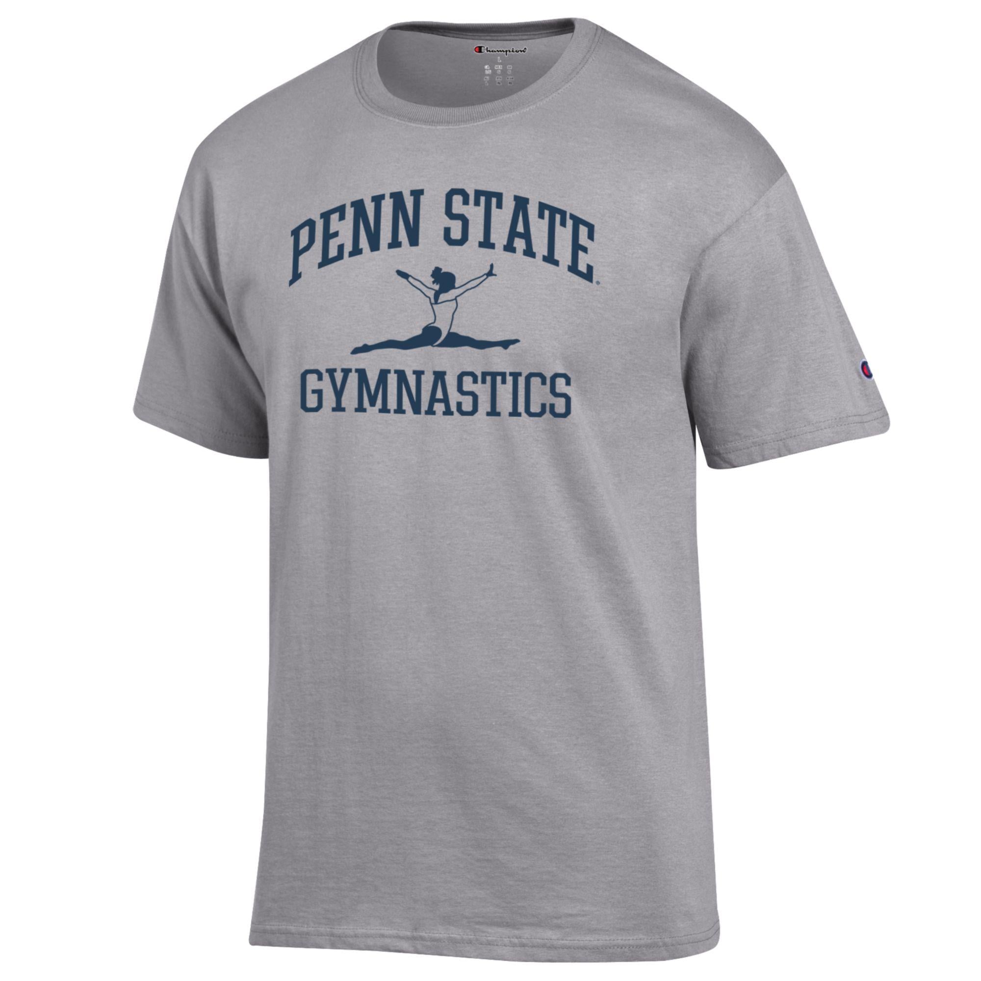 Men's Champion  Gray Penn State Nittany Lions Gymnastics Icon T-Shirt