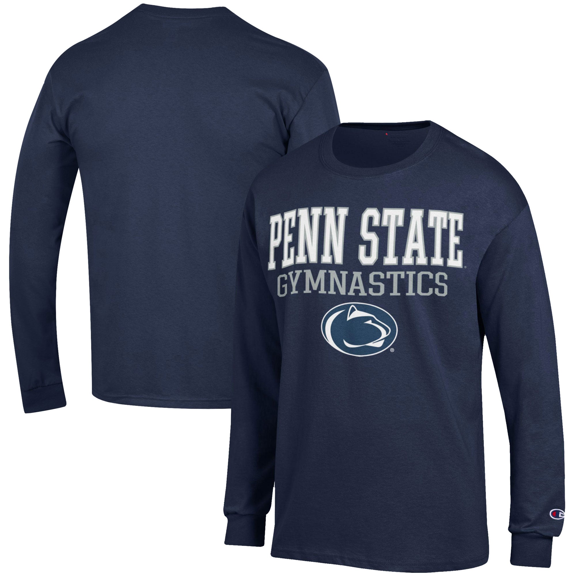 Men's Champion  Navy Penn State Nittany Lions Gymnastics Stack Long Sleeve T-Shirt