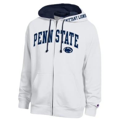Penn State Nittany Lions Champion Arch Logo Full-Zip Fleece Hoodie - White