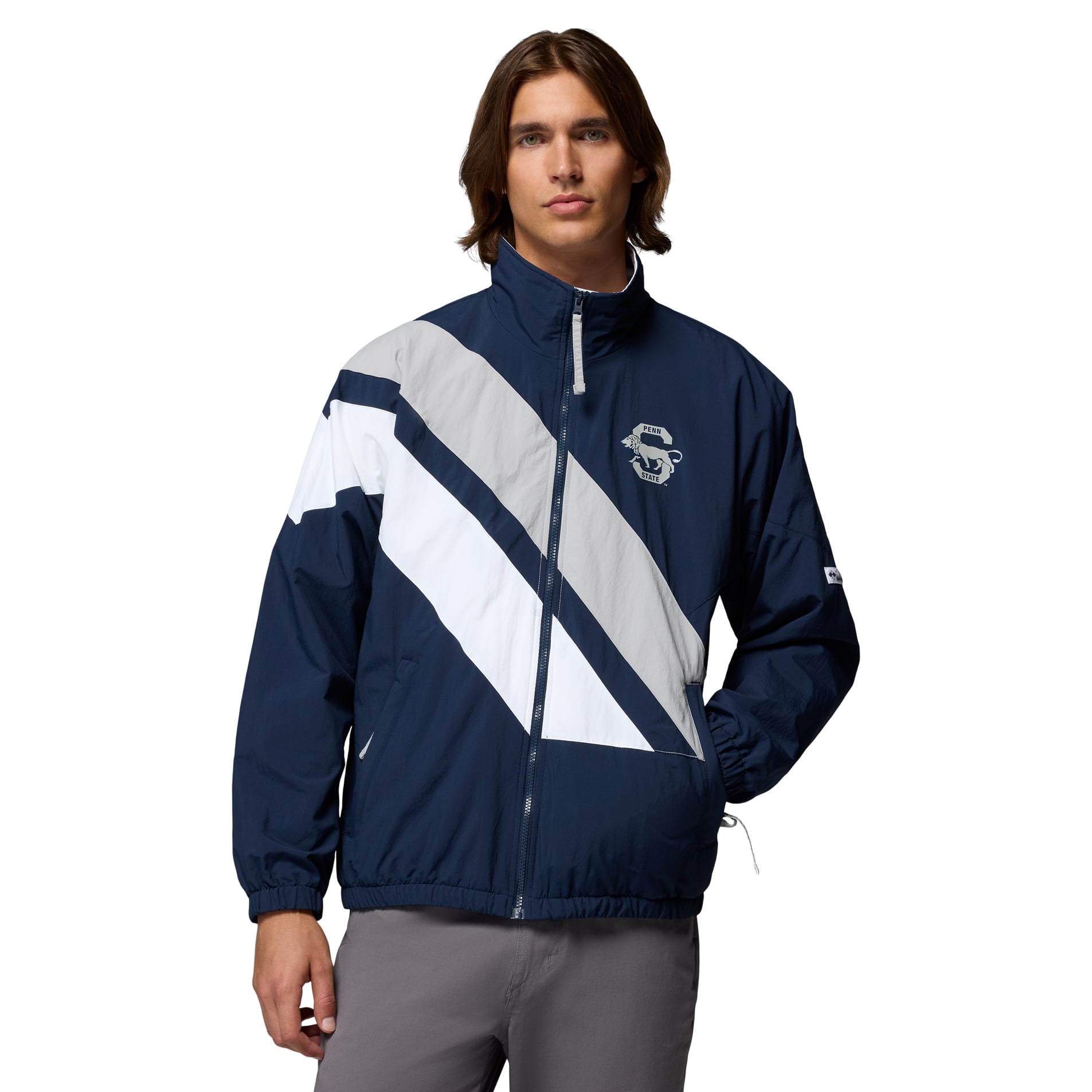 Men's Columbia Navy Penn State Nittany Lions Reventure Full-Zip Windbreaker Omni-Shield Jacket