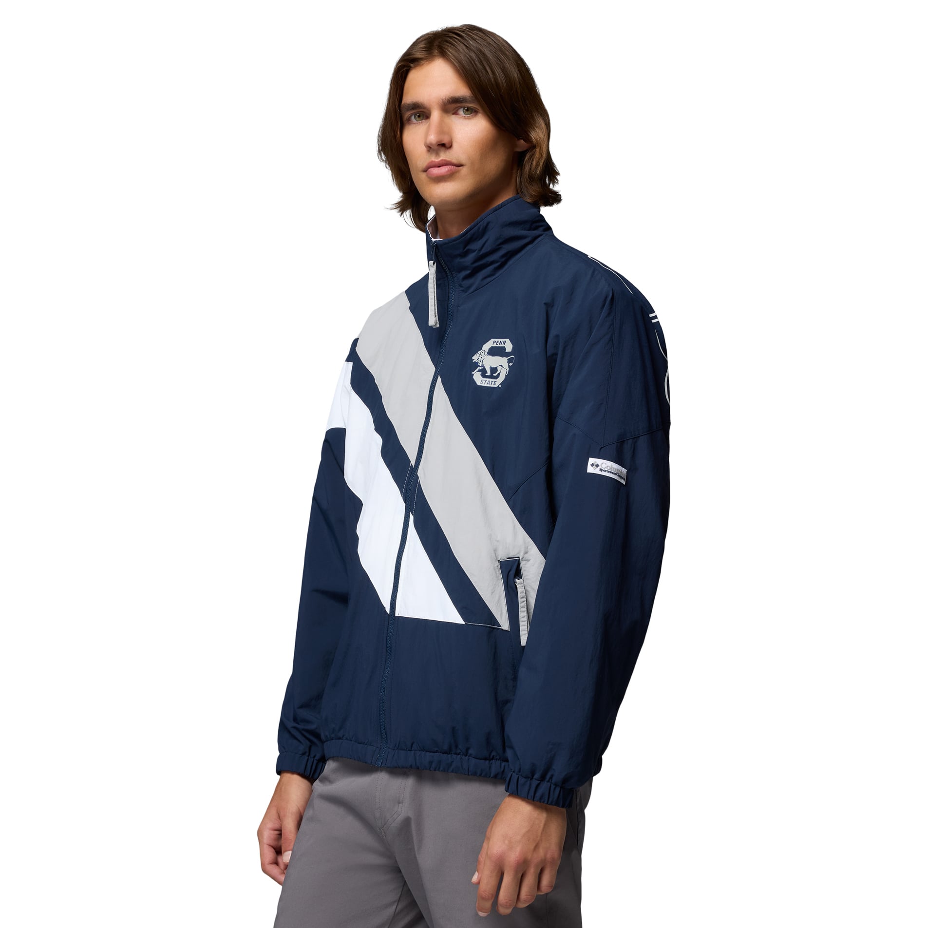 Men's Columbia Navy Penn State Nittany Lions Reventure Full-Zip Windbreaker Omni-Shield Jacket