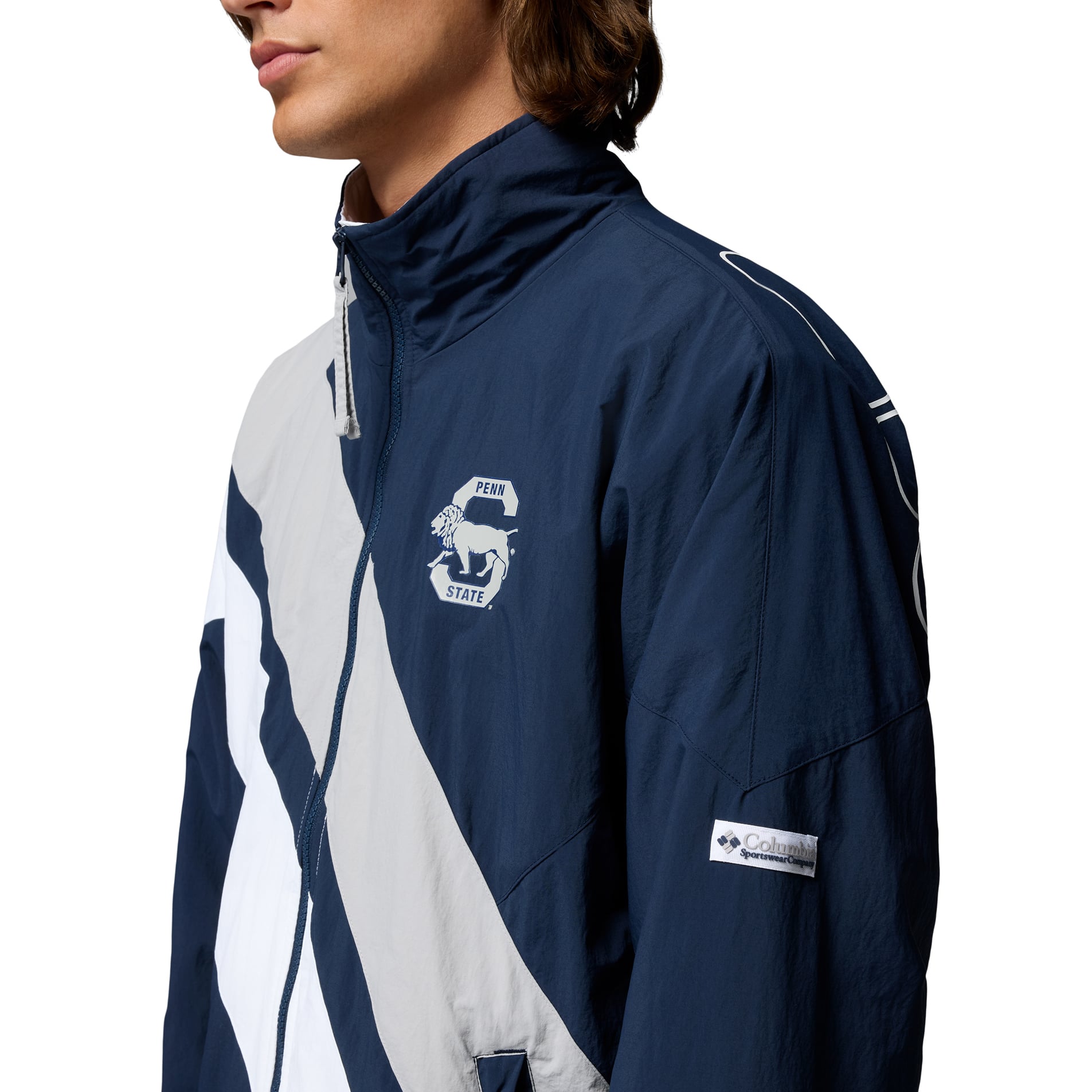 Men's Columbia Navy Penn State Nittany Lions Reventure Full-Zip Windbreaker Omni-Shield Jacket