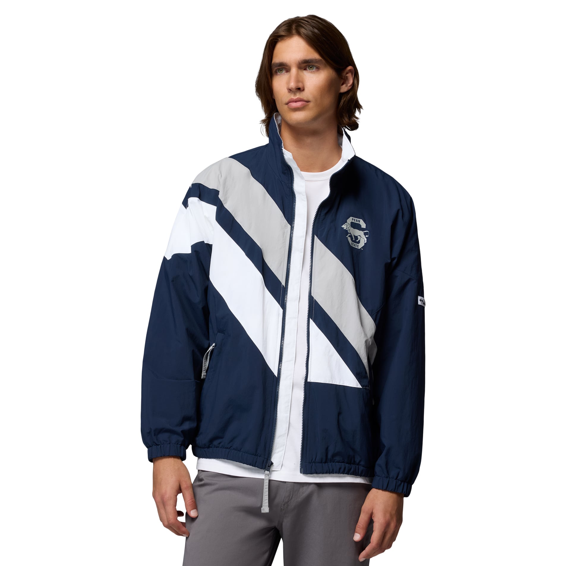 Men's Columbia Navy Penn State Nittany Lions Reventure Full-Zip Windbreaker Omni-Shield Jacket