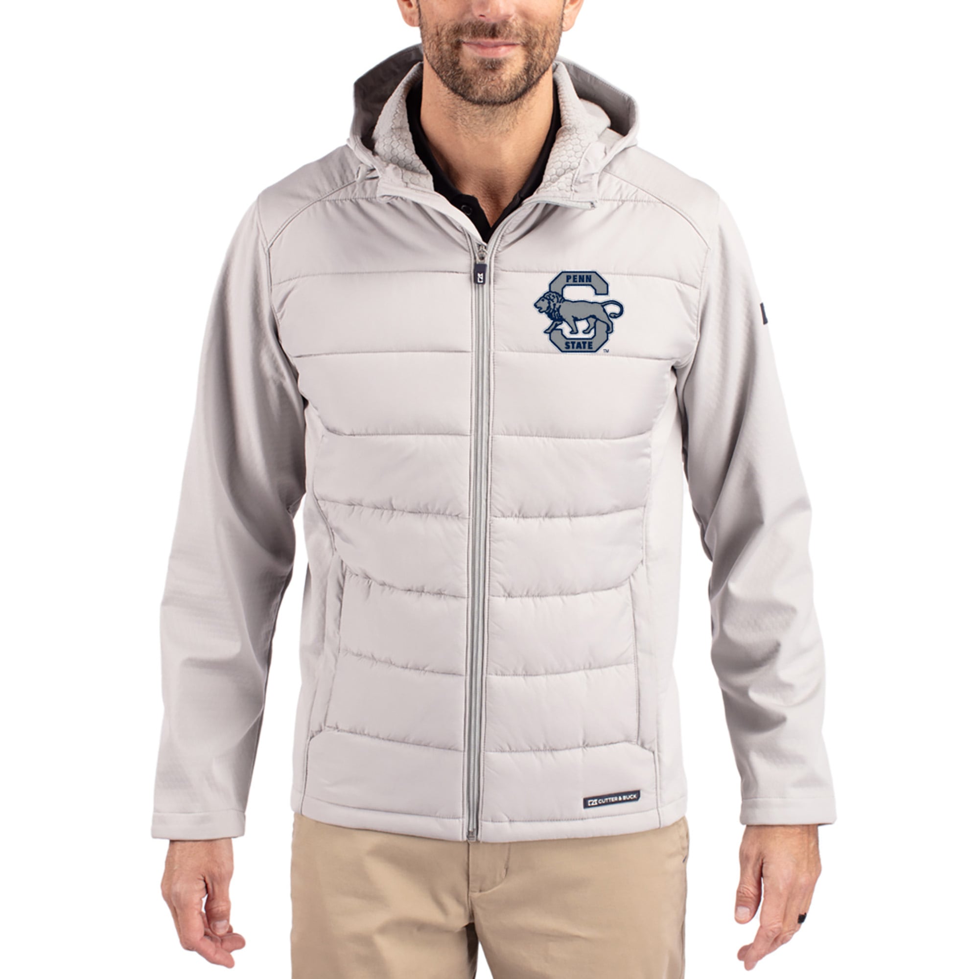 Veste à capuche zippée intégrale Cutter & Buck Navy Penn State Nittany Lions Evoke pour homme