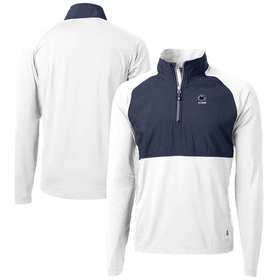 Men's Cutter u0026 Buck White Penn State Nittany Lions Alumni Logo Adapt Eco  Knit Hybrid Recycled Quarter-Zip Pullover Top