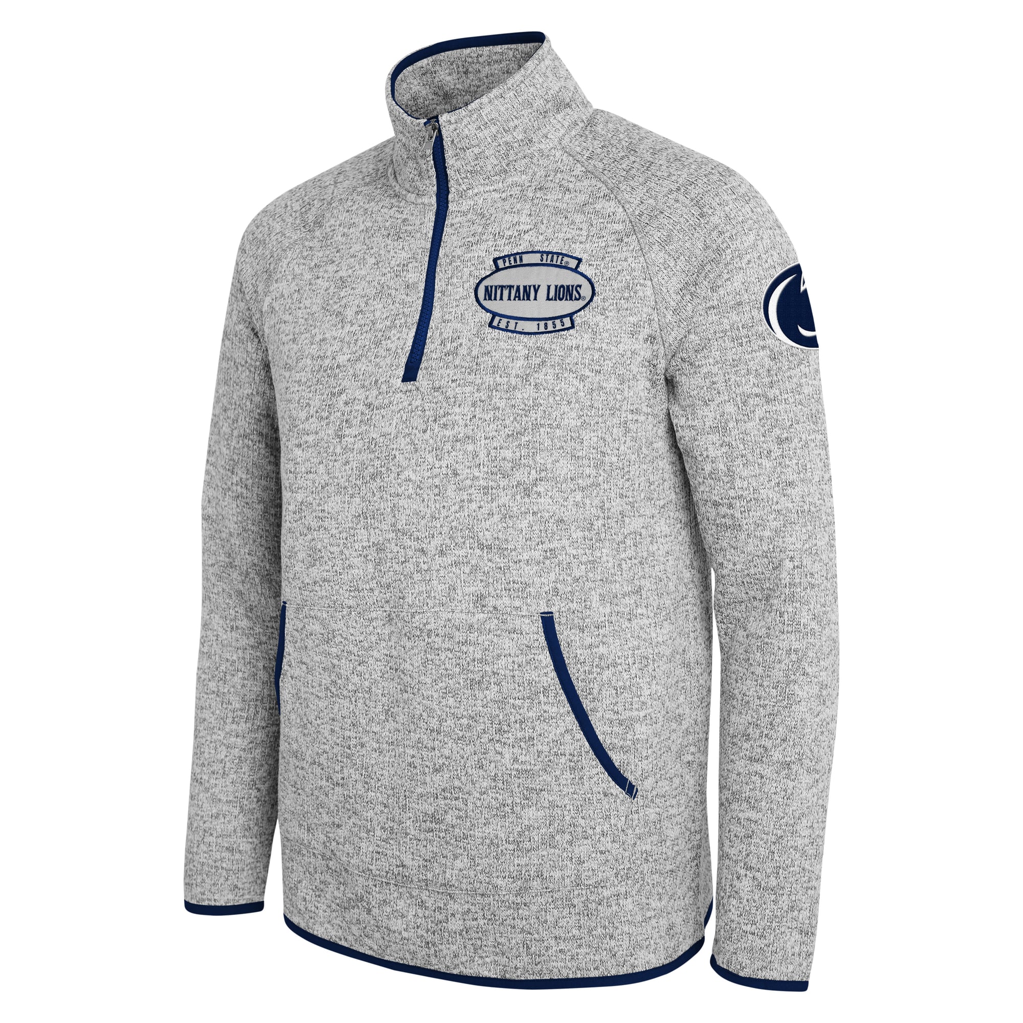 Pull en maille à col zippé gris Penn State Nittany Lions de la collection Darius Rucker pour homme par Fanatics