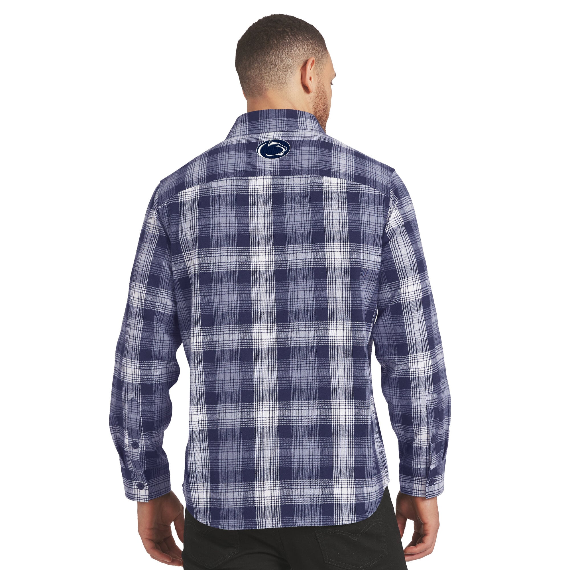 Chemise à carreaux manches longues boutonnée Penn State Nittany Lions, collection Darius Rucker pour homme par Fanatics, bleu marine