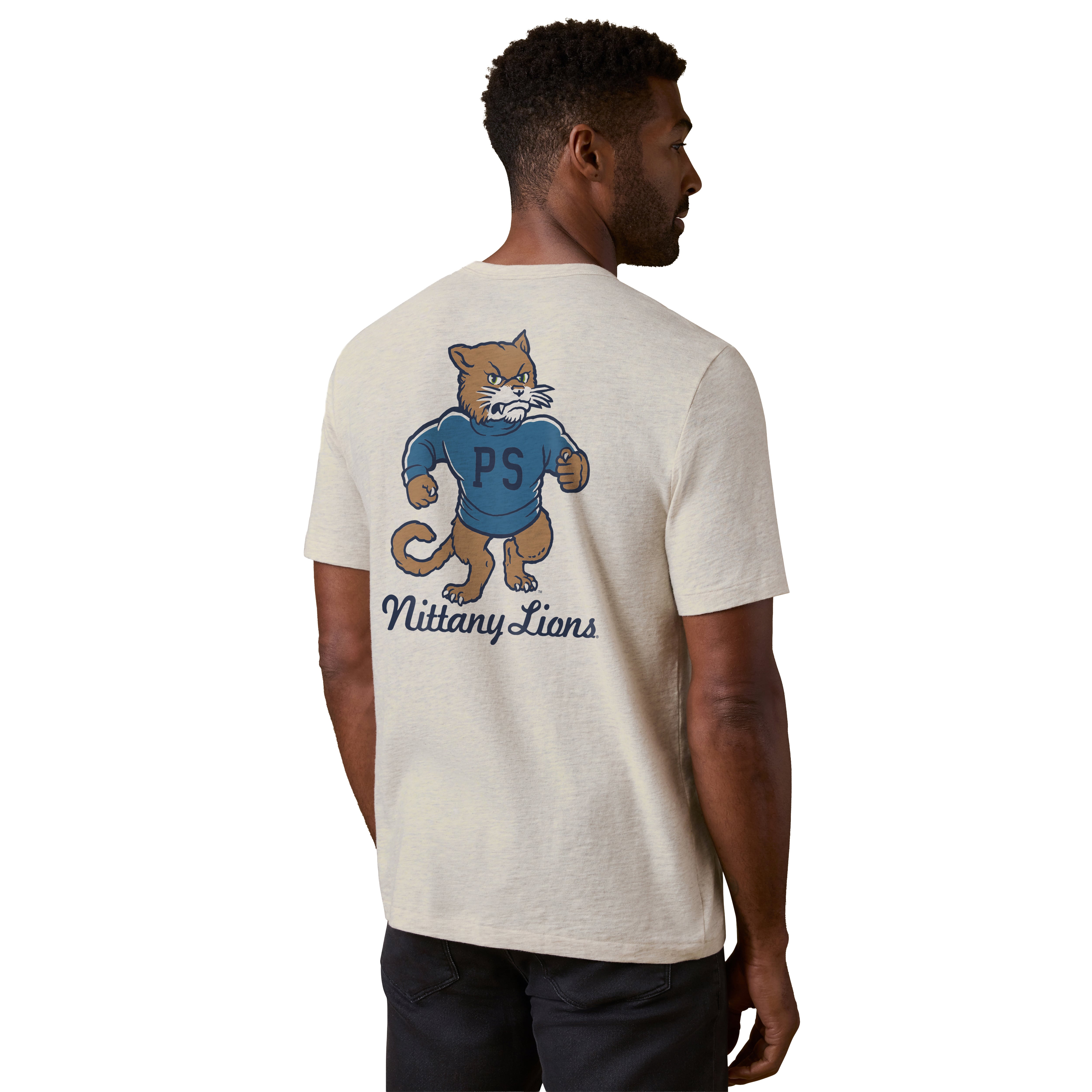 T-shirt à poche FAHERTY beige Penn State Nittany Lions pour homme, délavé au soleil