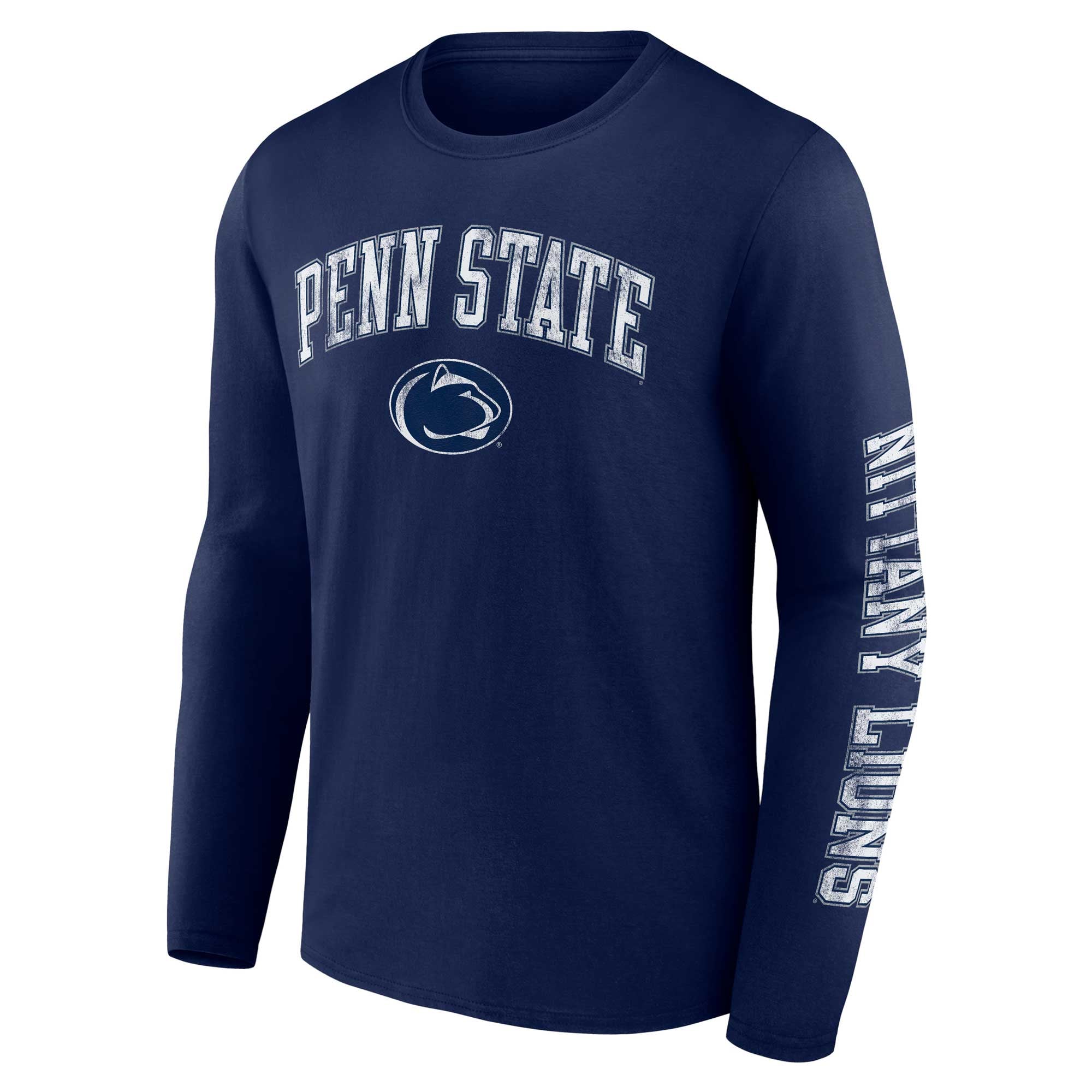 T-shirt à manches longues Fanatics Navy Penn State Nittany Lions pour homme, logo arqué vieilli