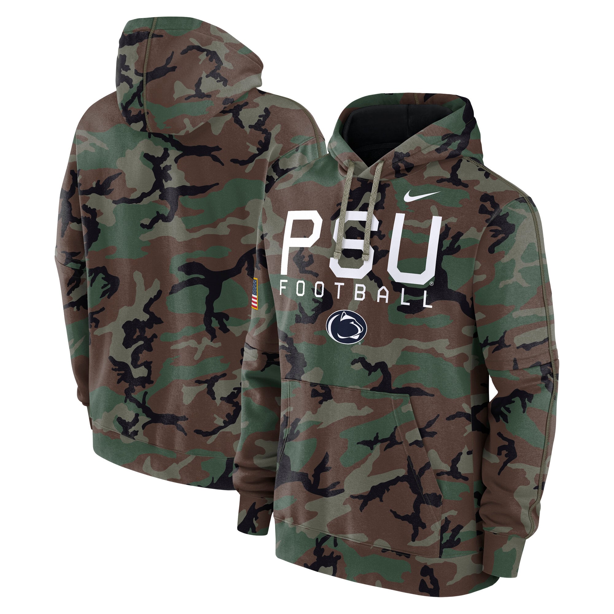 Sweat à capuche en polaire Nike Camo Penn State Nittany Lions 2024 Military Appreciation Club pour homme
