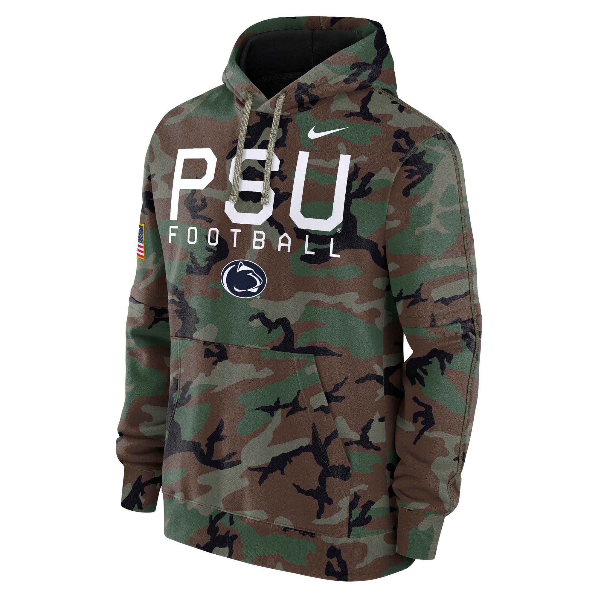 Sweat à capuche en polaire Nike Camo Penn State Nittany Lions 2024 Military Appreciation Club pour homme