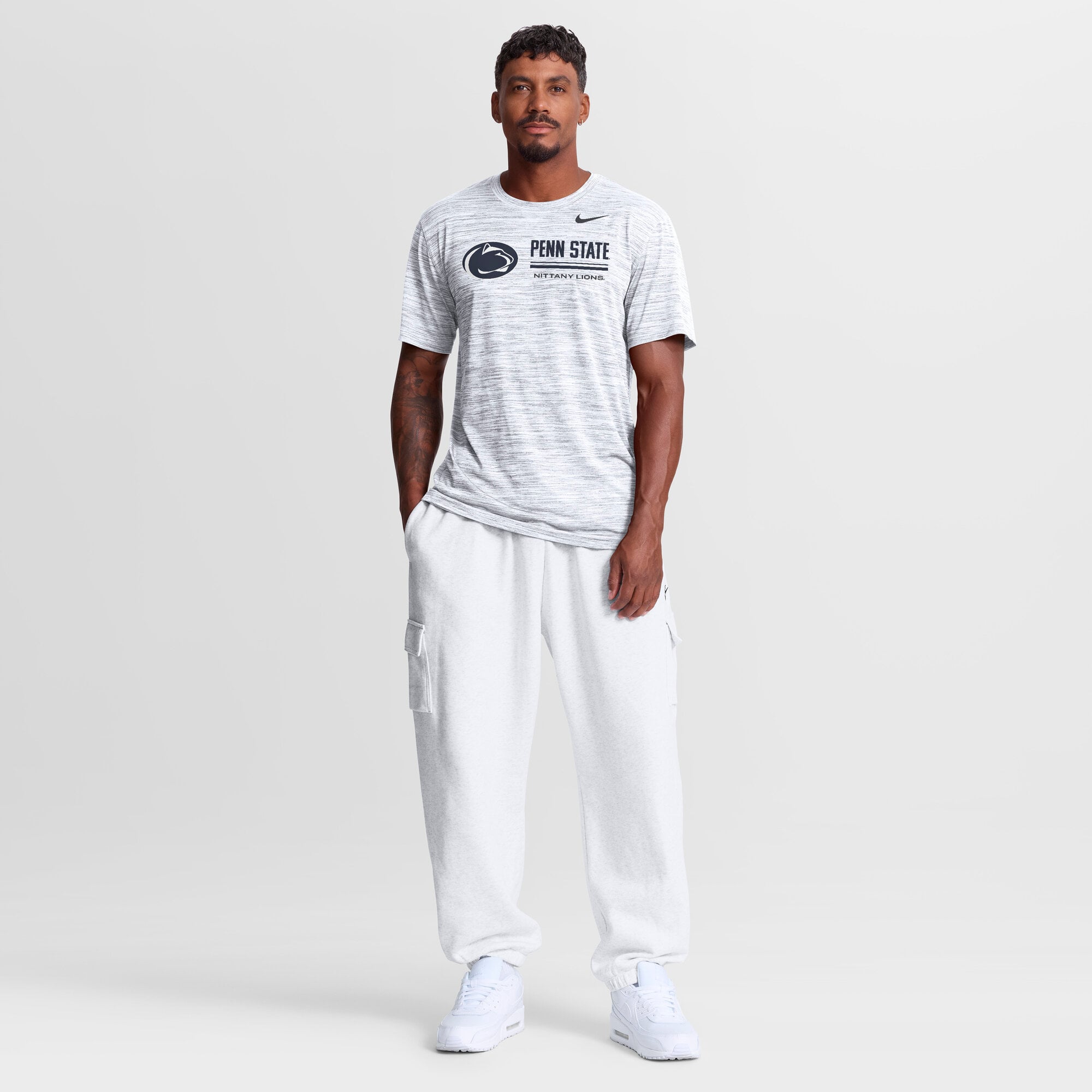 T-shirt Nike blanc Penn State Nittany Lions Sideline Velocity Dri-FIT pour homme