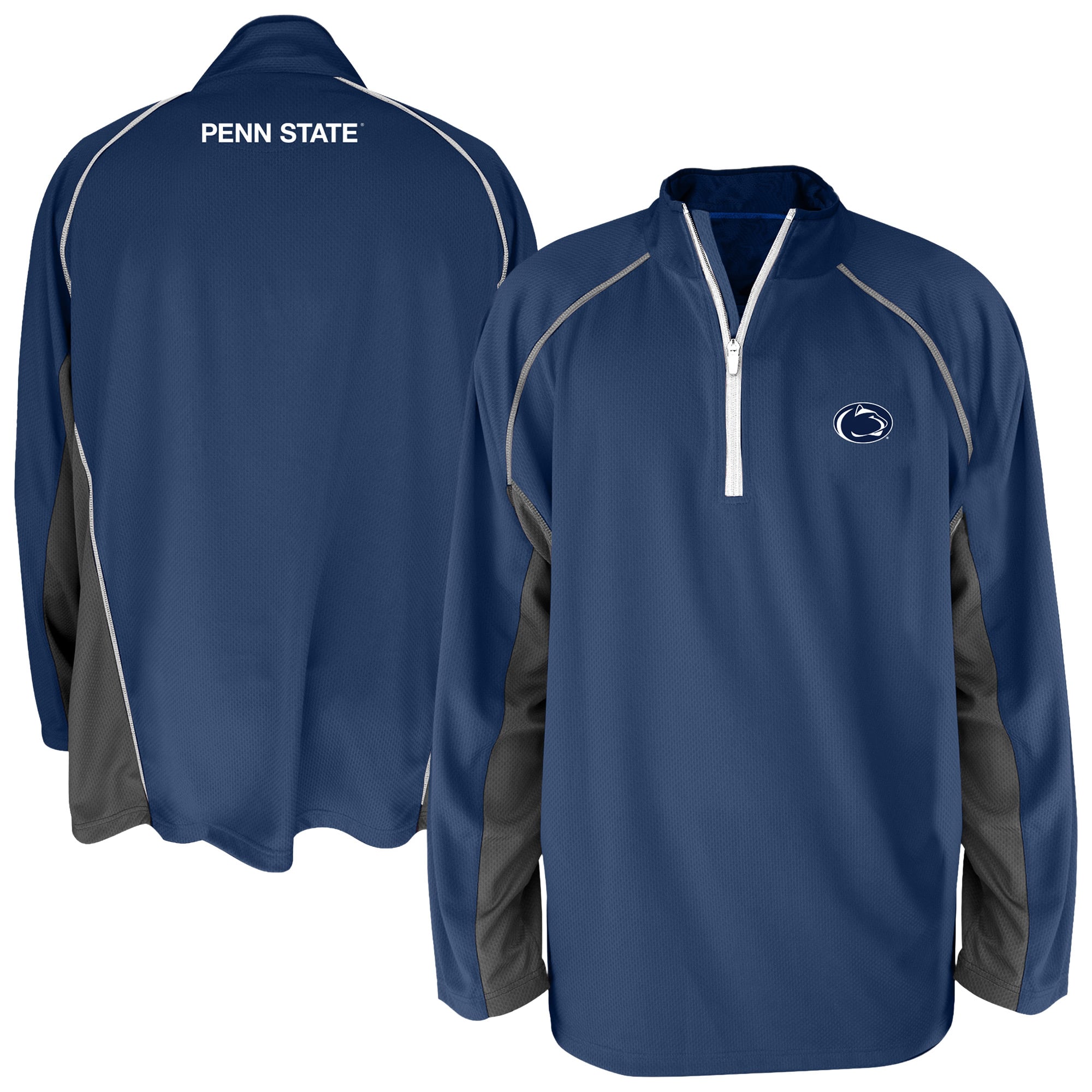 Men's Profile Navy Penn State Nittany Lions Big & Tall Quarter-Zip Raglan Jacket