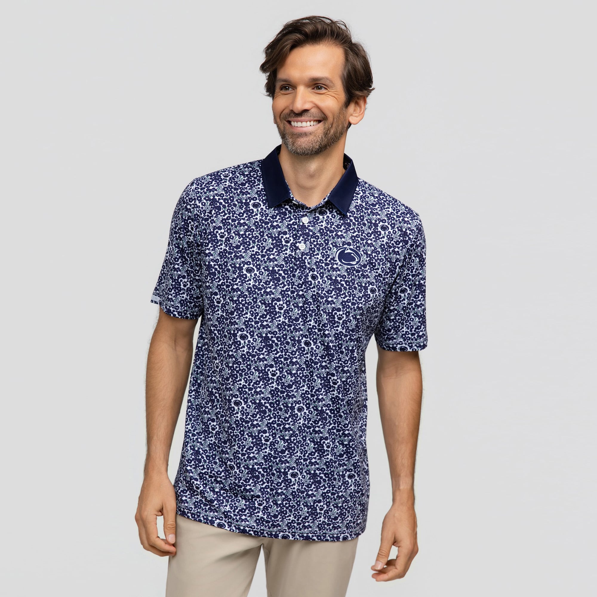 Men's Smith & Quinn Navy Penn State Nittany Lions Poppies Teddy Polo