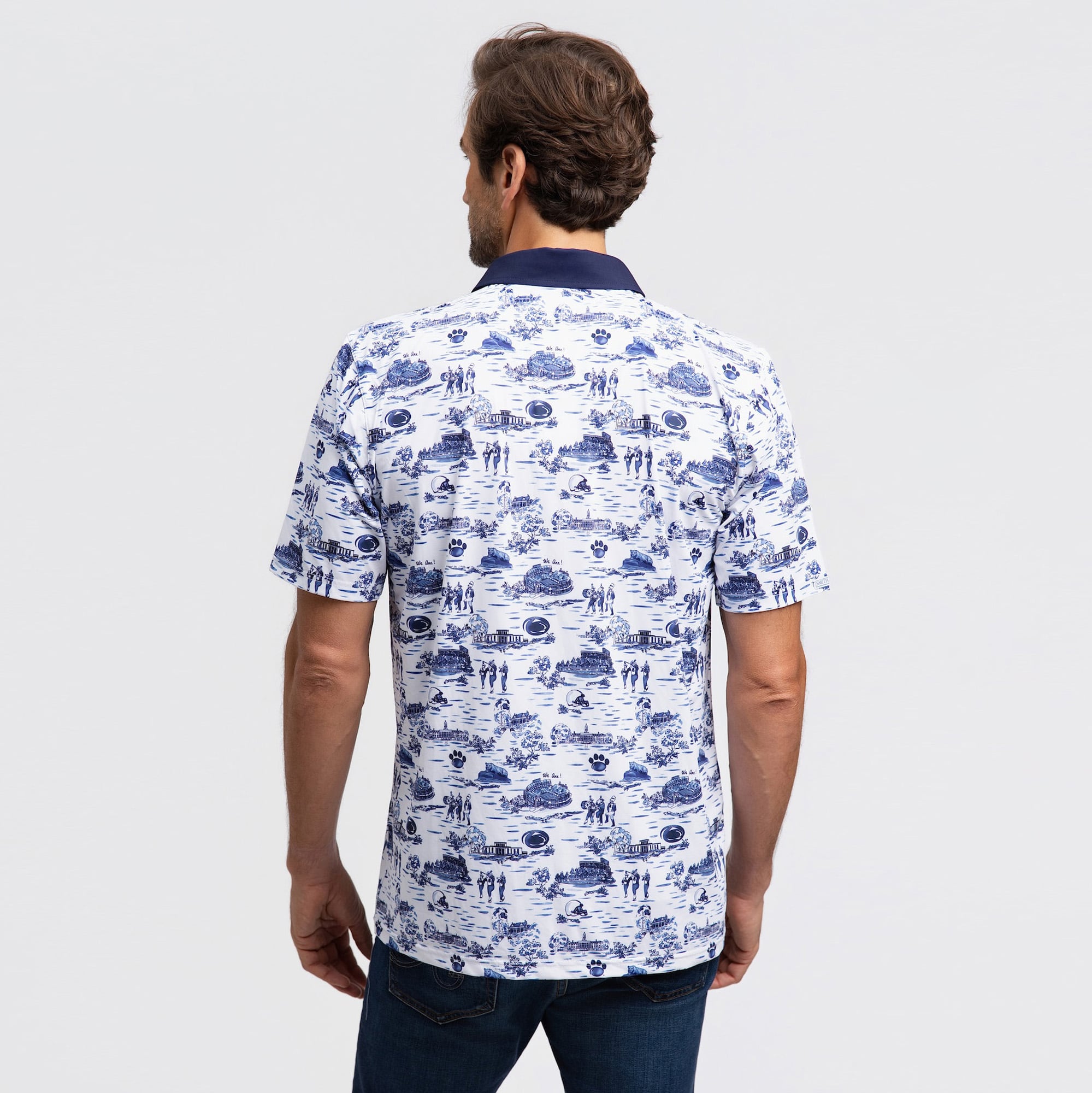 Men's Smith & Quinn White Penn State Nittany Lions Toile Teddy Polo