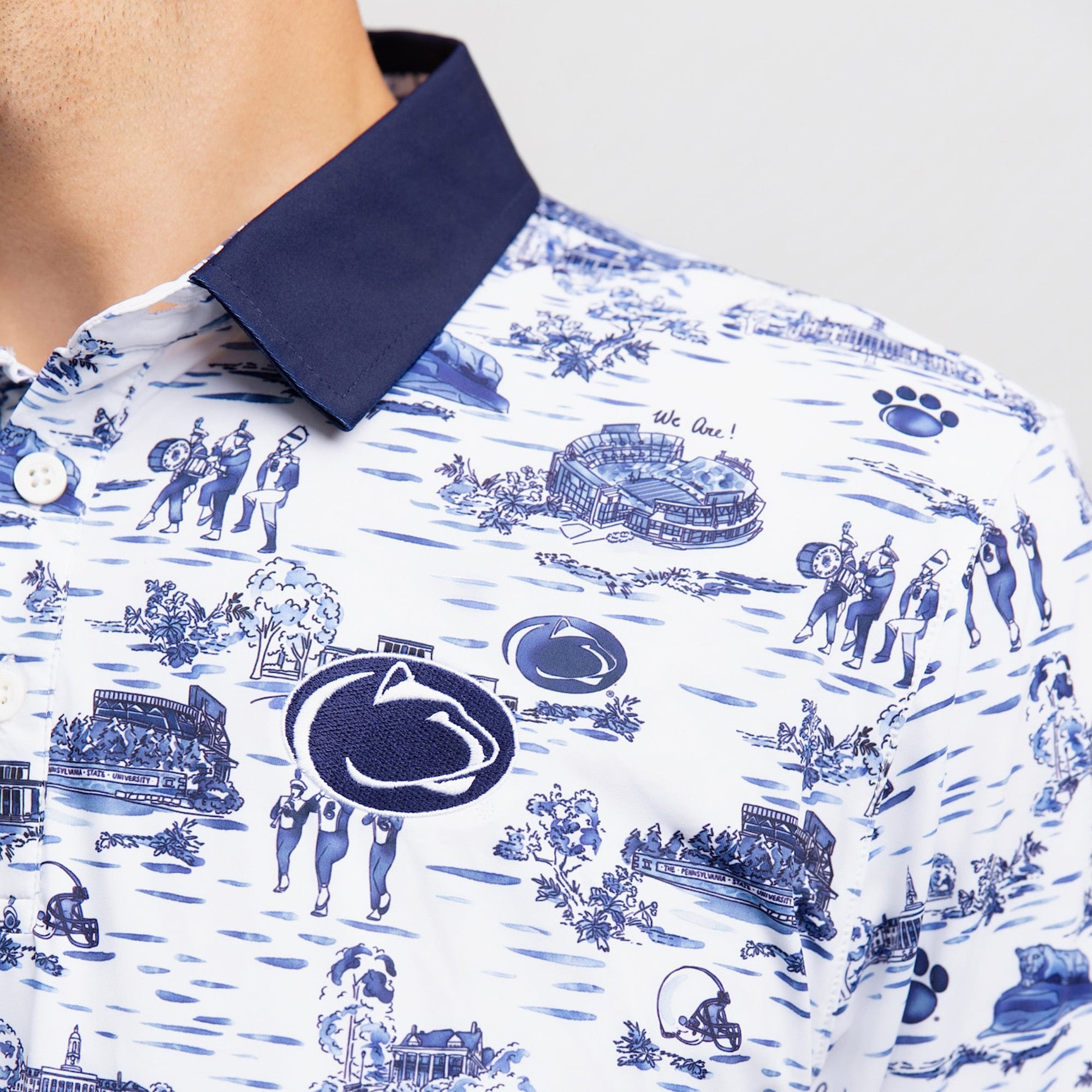Men's Smith & Quinn White Penn State Nittany Lions Toile Teddy Polo