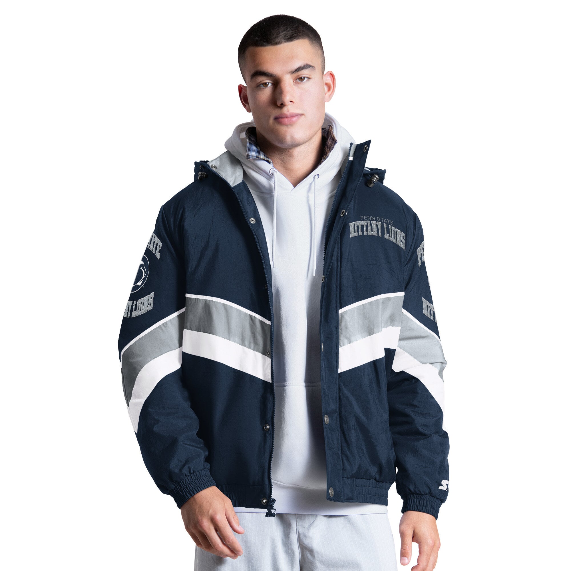 Veste à capuche zippée Starter Navy Penn State Nittany Lions The Chevron pour homme