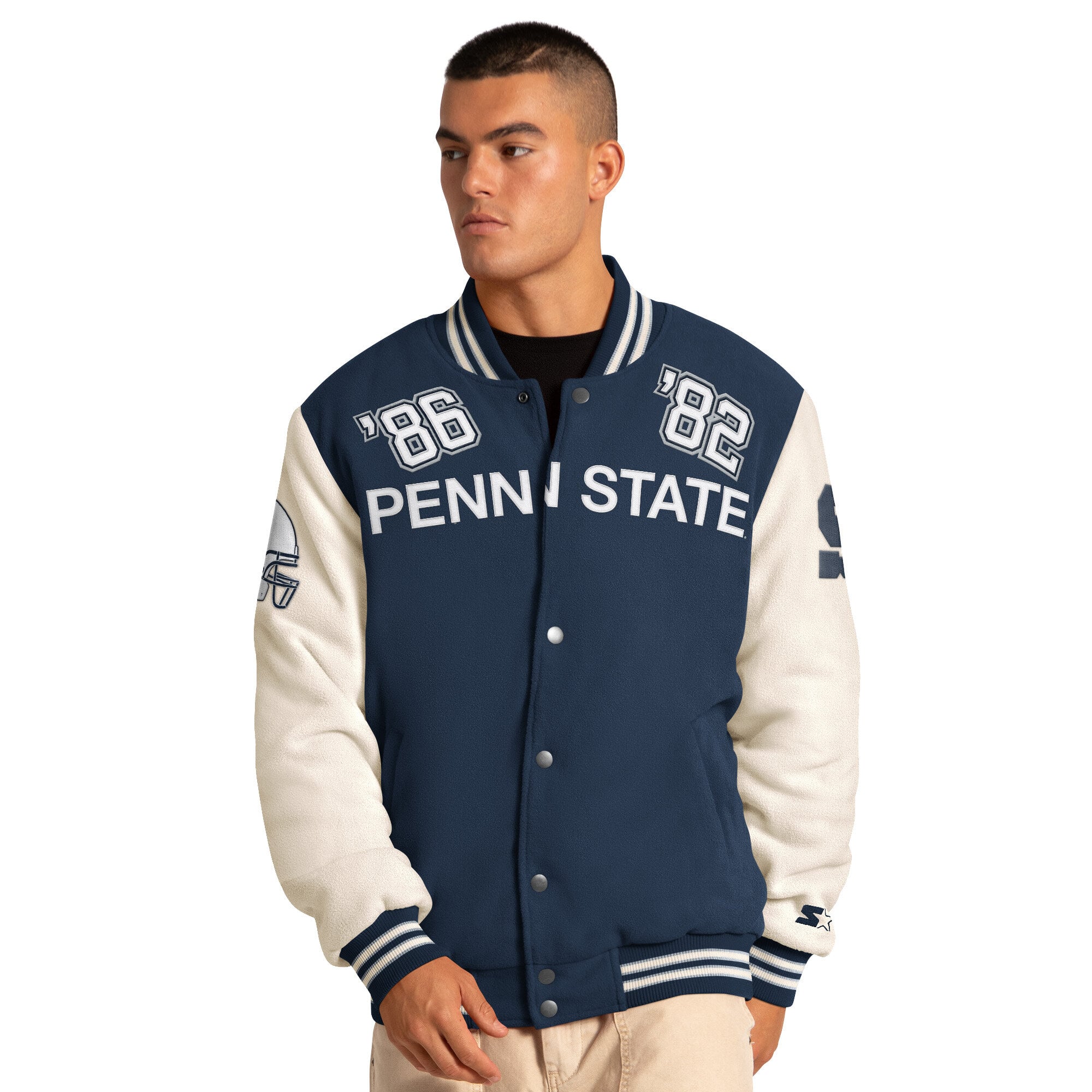 Veste commémorative Starter Navy Penn State Nittany Lions Triple Crown pour homme
