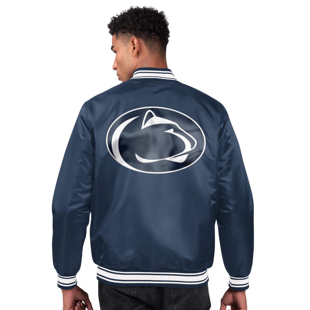 Men's Starter Navy Penn State Nittany Lions Two-Hit Satin Varsity Full ...