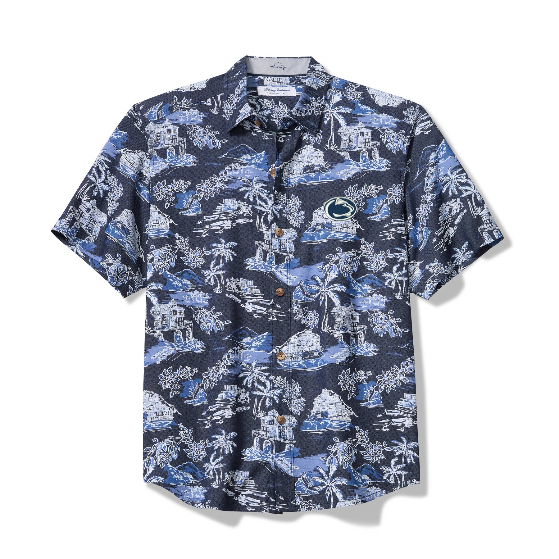 Men's Tommy Bahama Navy Penn State Nittany Lions Coastal Ease Paradise Isle Camp Button-Up Shirt