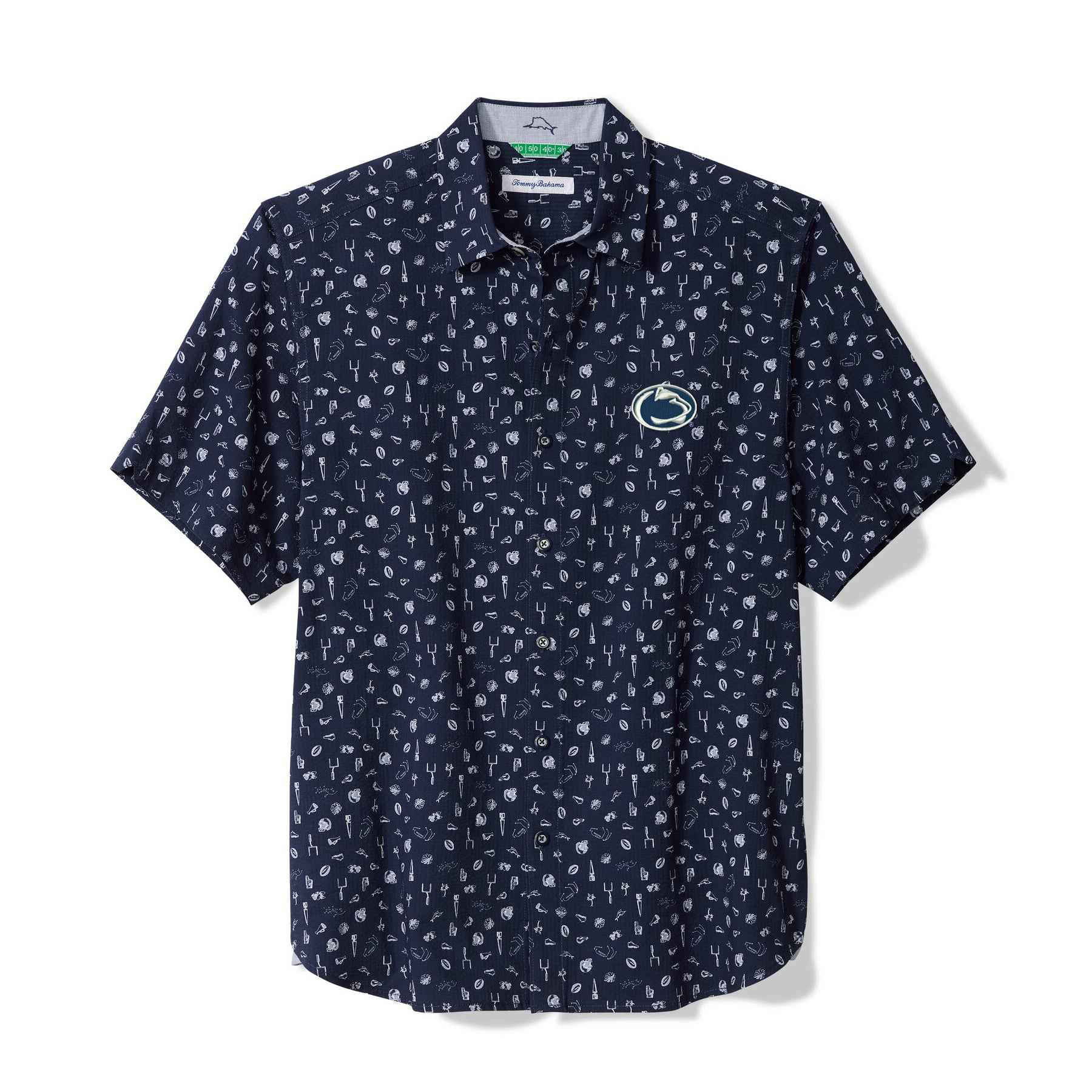 Men's Tommy Bahama Navy Penn State Nittany Lions Playa Playbook Camp IslandZone Button-Up Shirt