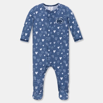 Penn State Nittany Lions ZooZatz Newborn & Infant Hearts Magnetic Closure Sleeper - Navy