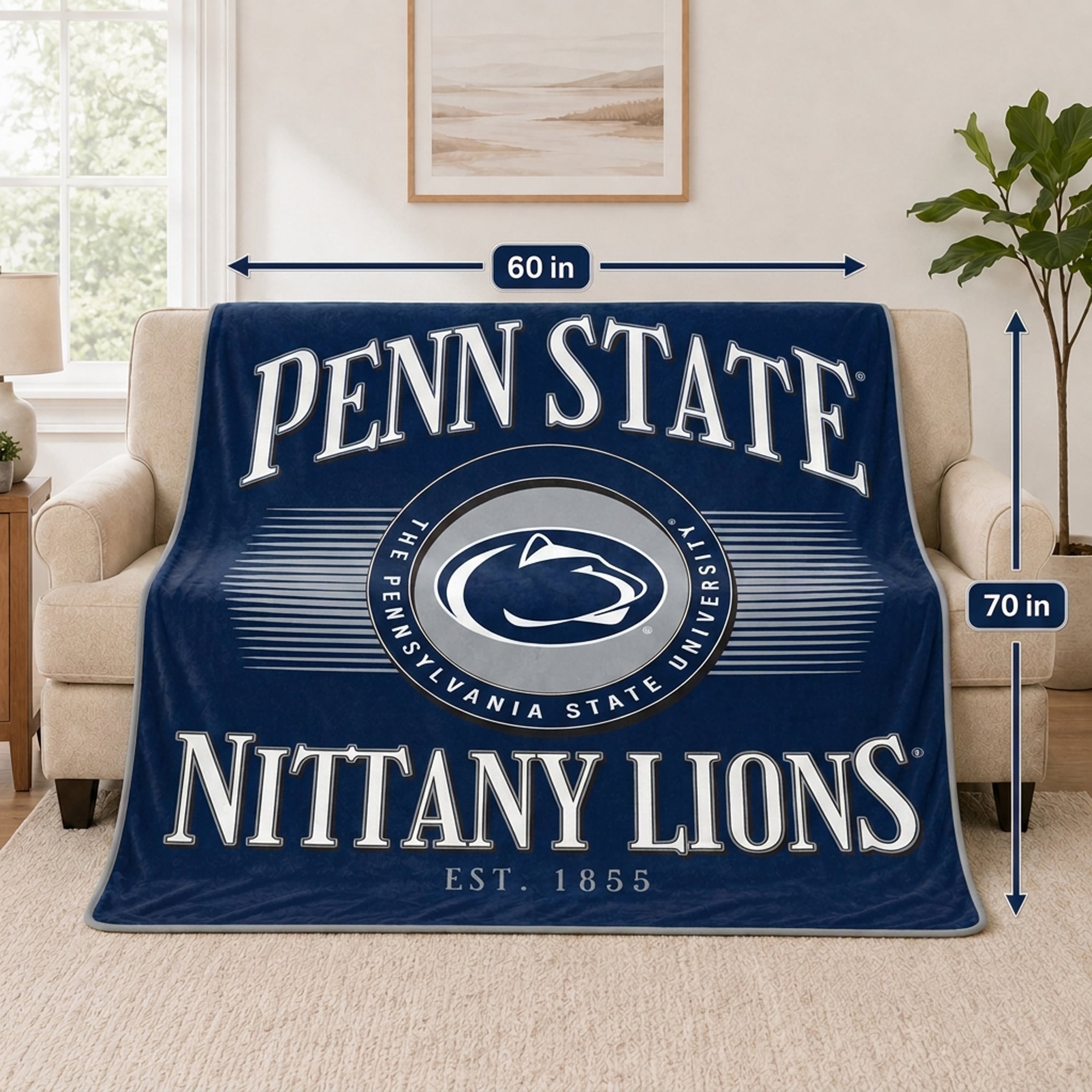 Pegasus Penn State Nittany Lions Spotlight Arch 60" x 70" Ultra Soft Throw Blanket