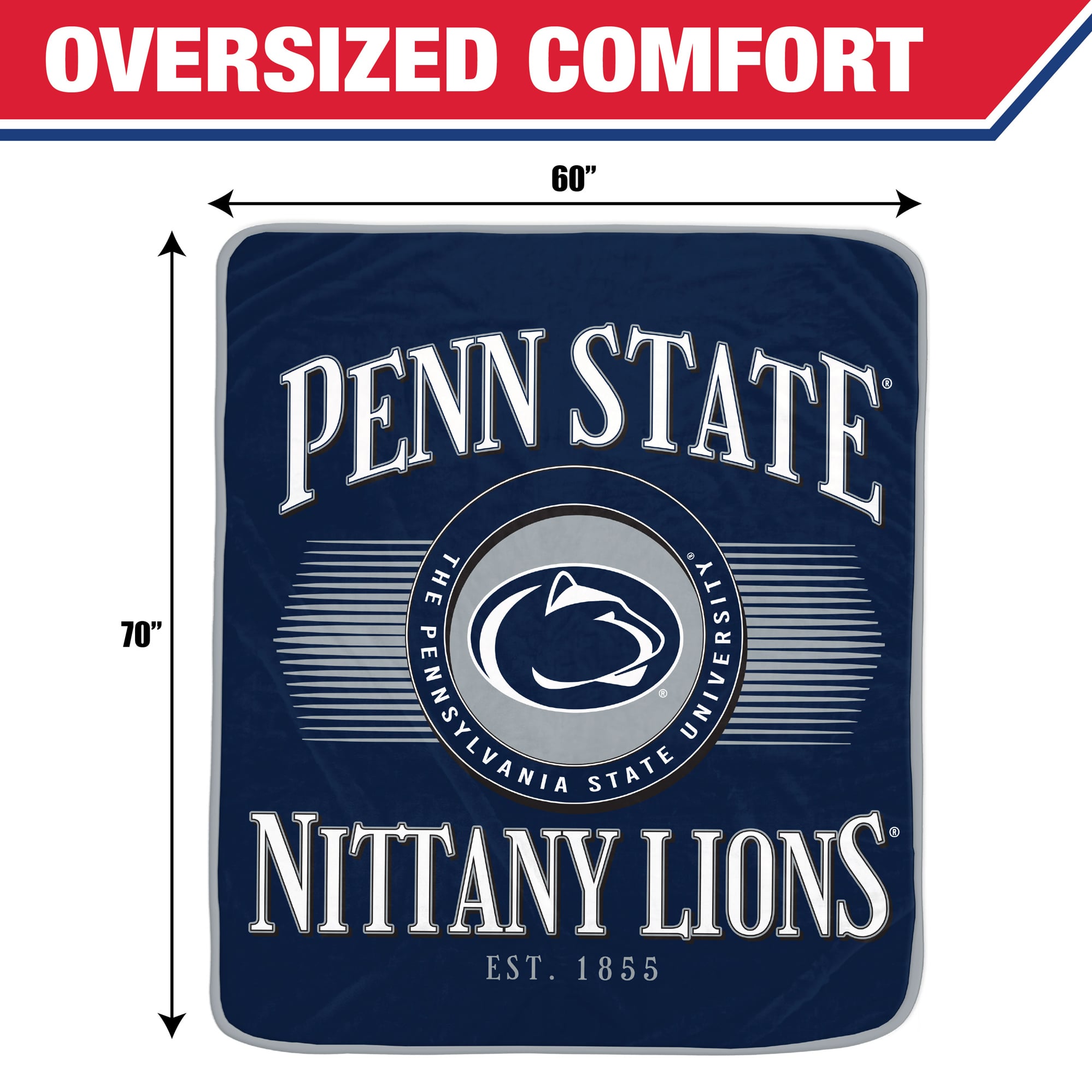 Pegasus Penn State Nittany Lions Spotlight Arch 60" x 70" Ultra Soft Throw Blanket