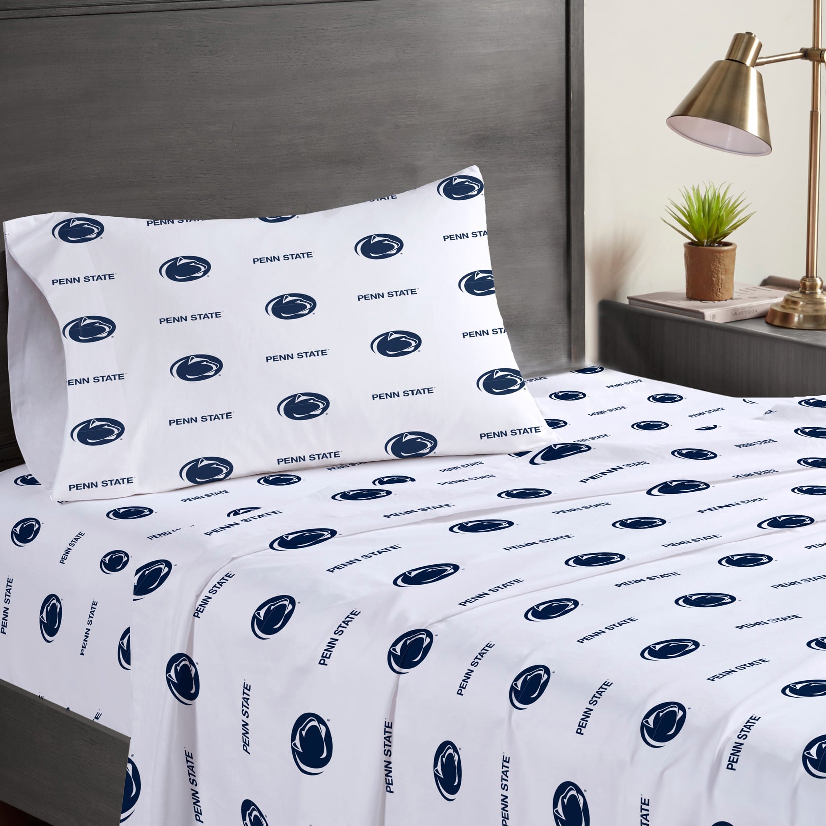 Ensemble de draps trois pièces Pegasus Penn State Nittany Lions pour lit simple