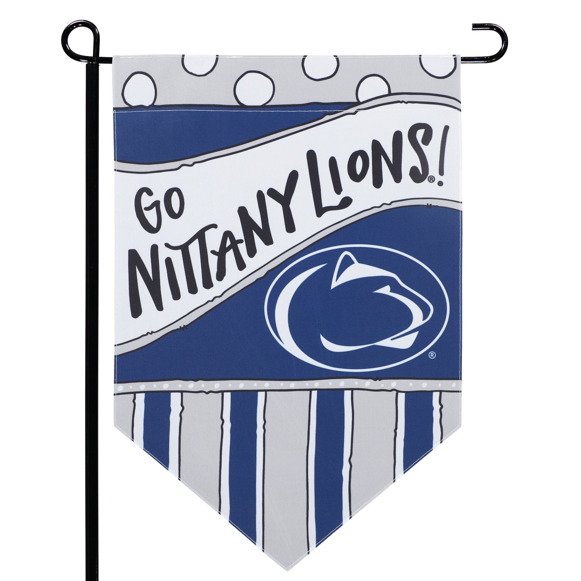 Drapeau double face Penn State Nittany Lions 12'' x 18'' à pois et rayures