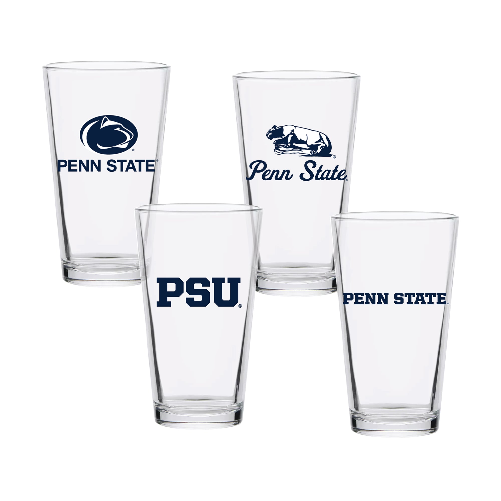 Ensemble de quatre verres à bière de collection Penn State Nittany Lions de 473 ml (16 oz).