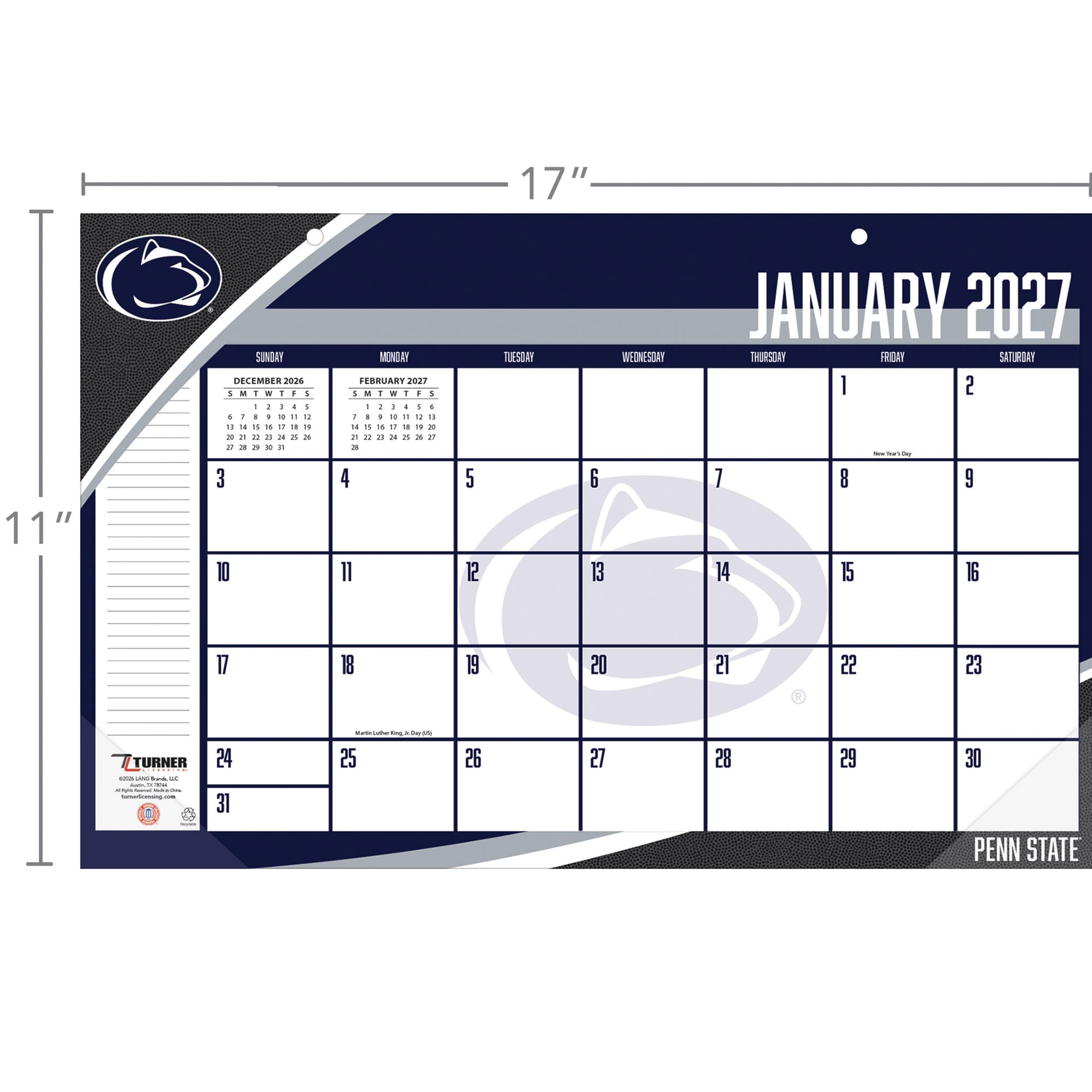 Penn State Nittany Lions 17" x 11" Desk Pad Calendar