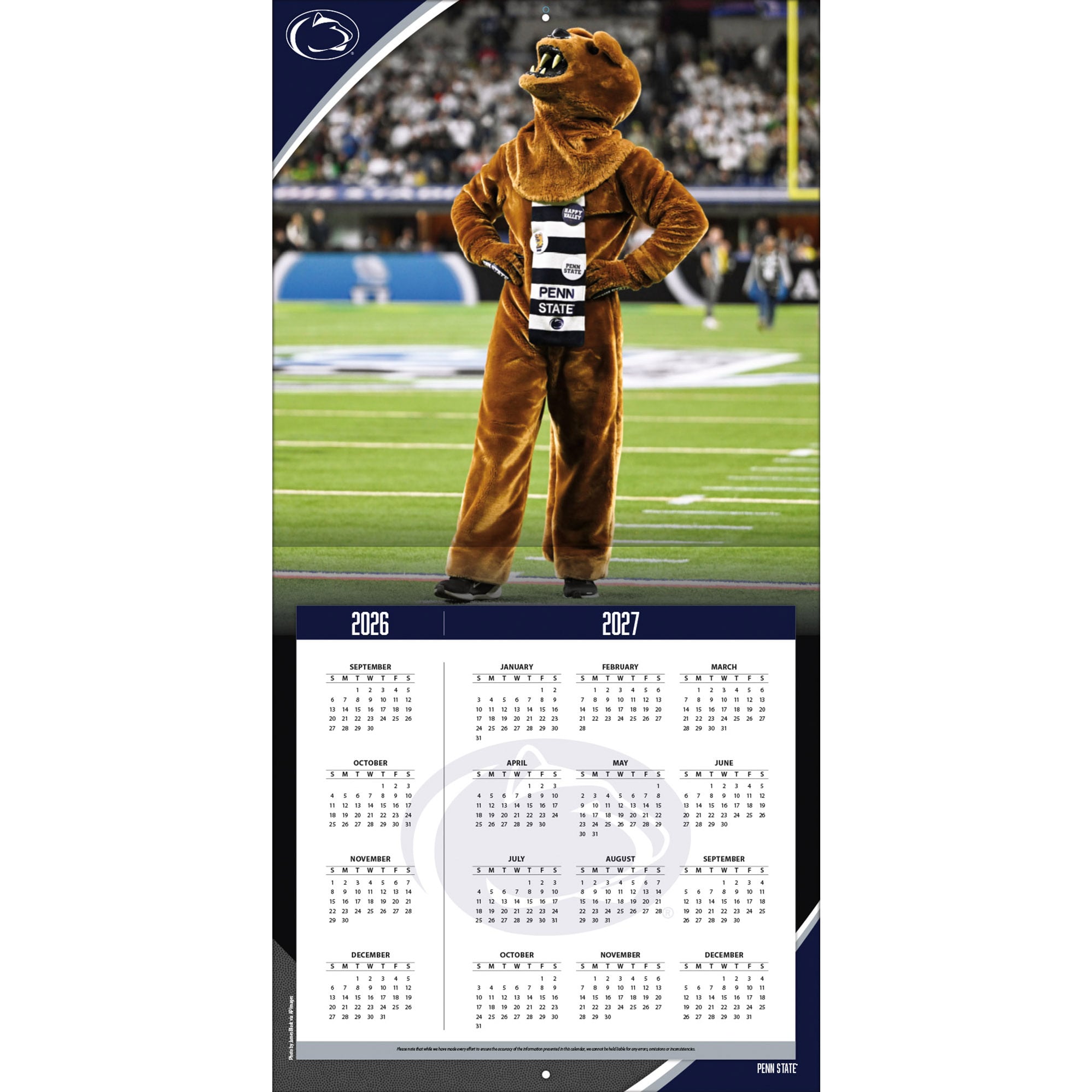 Penn State Nittany Lions 2027 12” x 12” Team Wall Calendar