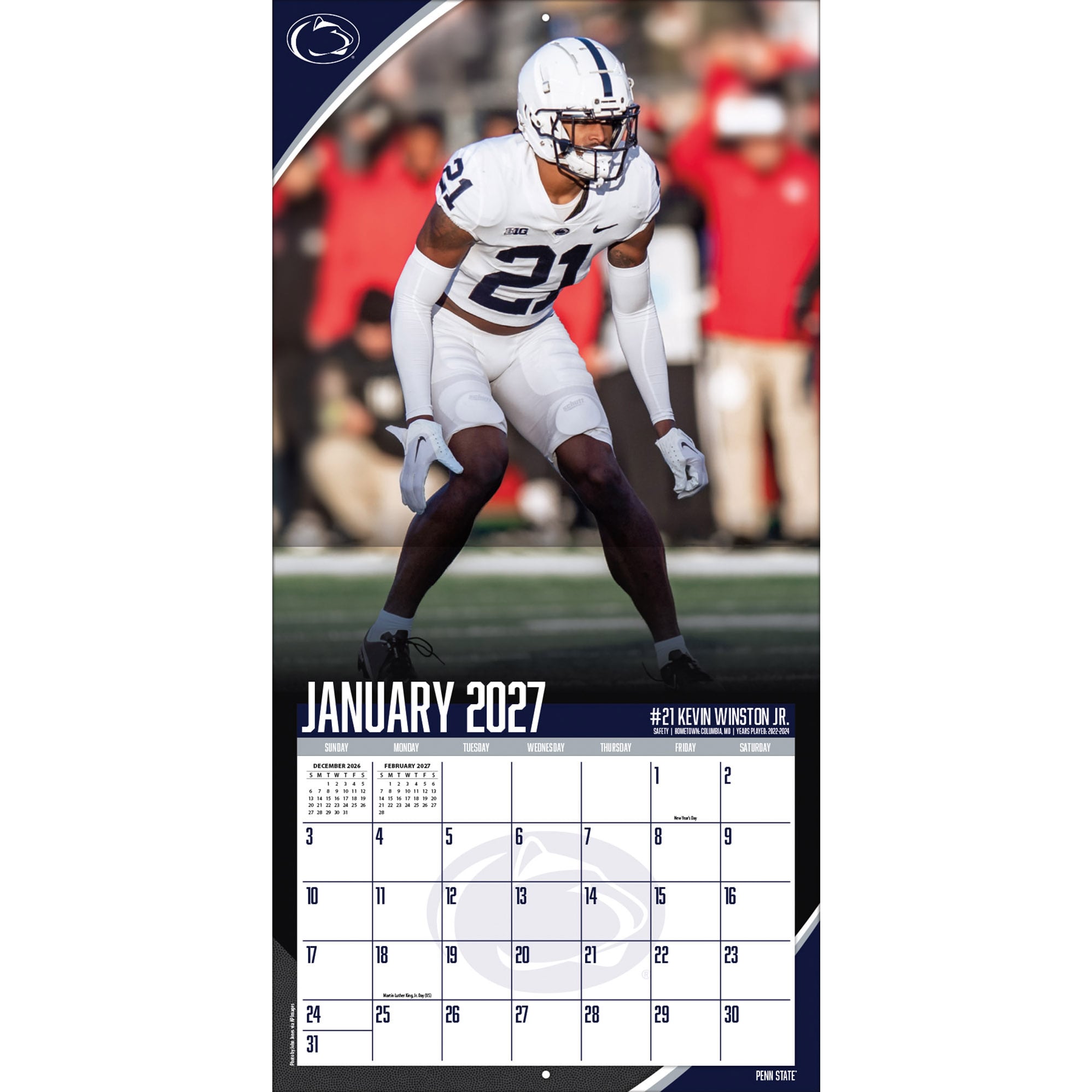Penn State Nittany Lions 2027 12” x 12” Team Wall Calendar