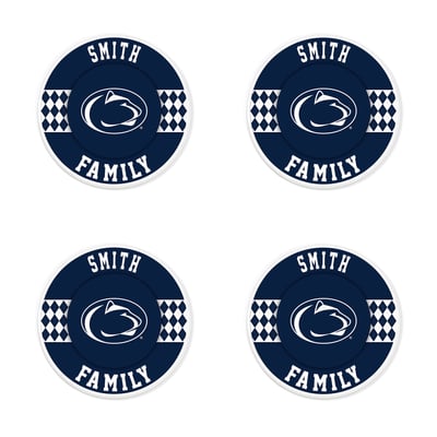 Penn State Nittany Lions 4" Personalized Circular Coasters 4-Pack Set