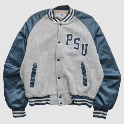 Penn State Nittany Lions Chalk Line 80s Full Snap Jacket - Gray - L by Fanatics Real Vintage