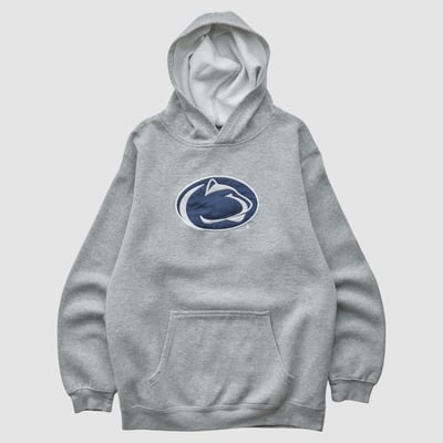 Penn State Nittany Lions Genuine Stuff 2000s Hooded Pullover Sweatshirt - Gray - XS by Fanatics Real Vintage
