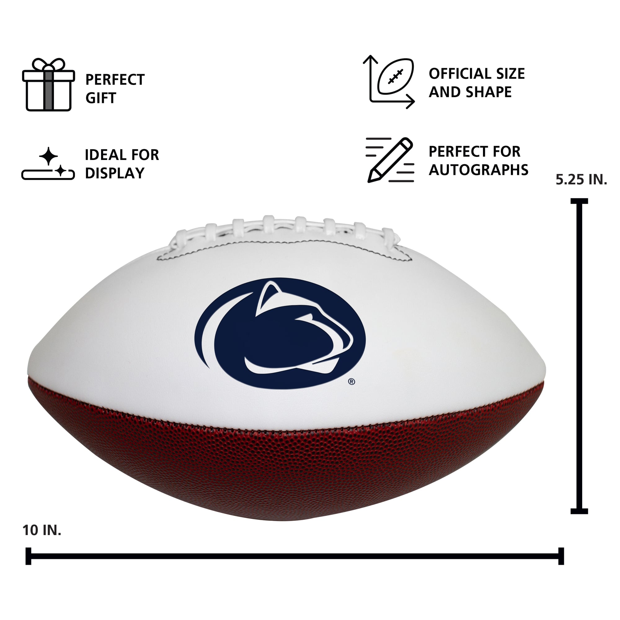 Penn State Nittany Lions Official Size Logo Autograph Football