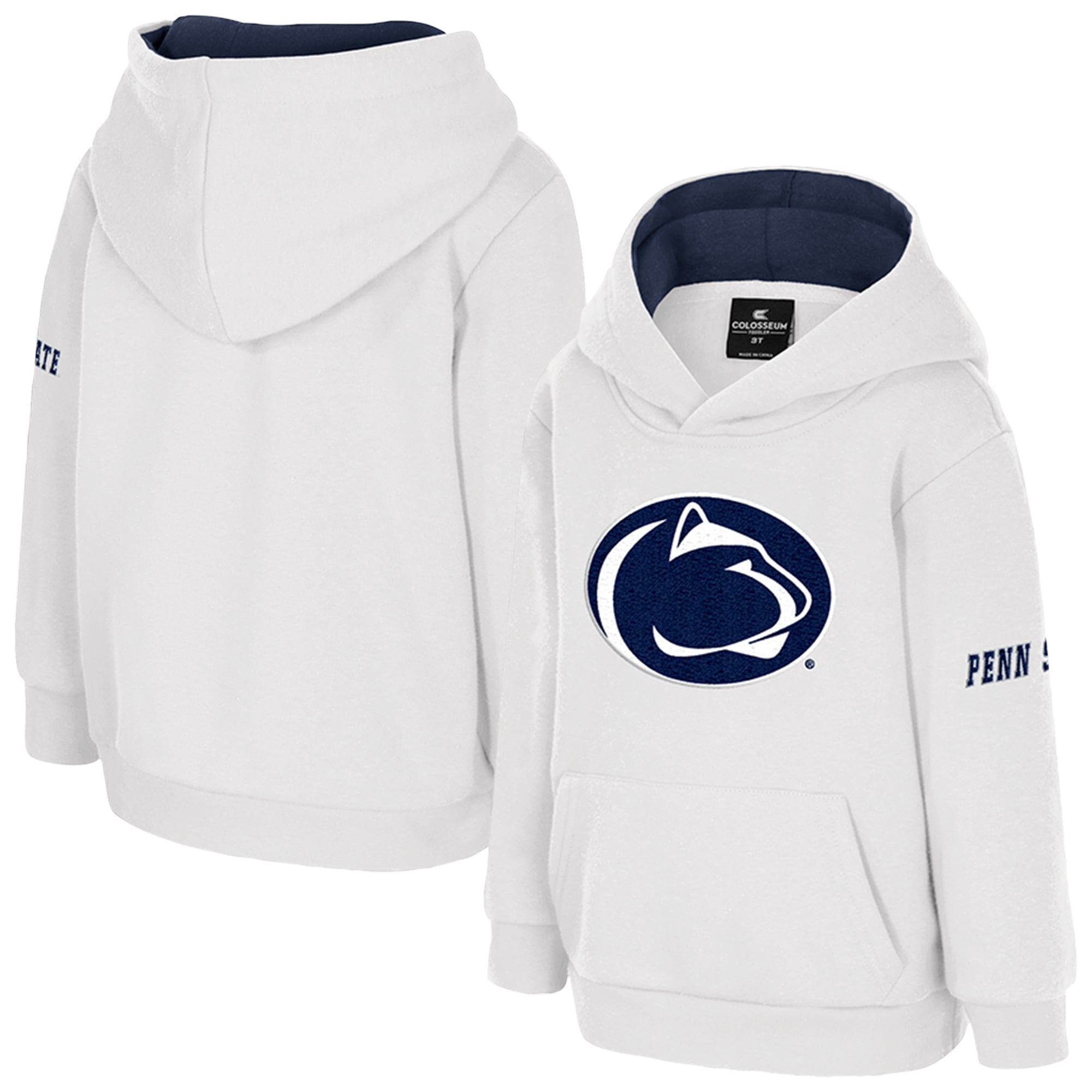 Toddler Colosseum White Penn State Nittany Lions Big Logo Fleece Pullover Hoodie