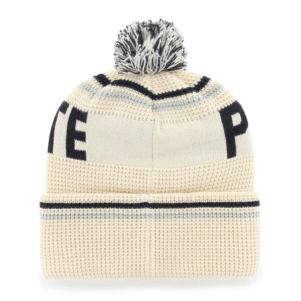 Bonnet unisexe '47 crème Penn State Nittany Lions en maille gaufrée à revers avec pompon