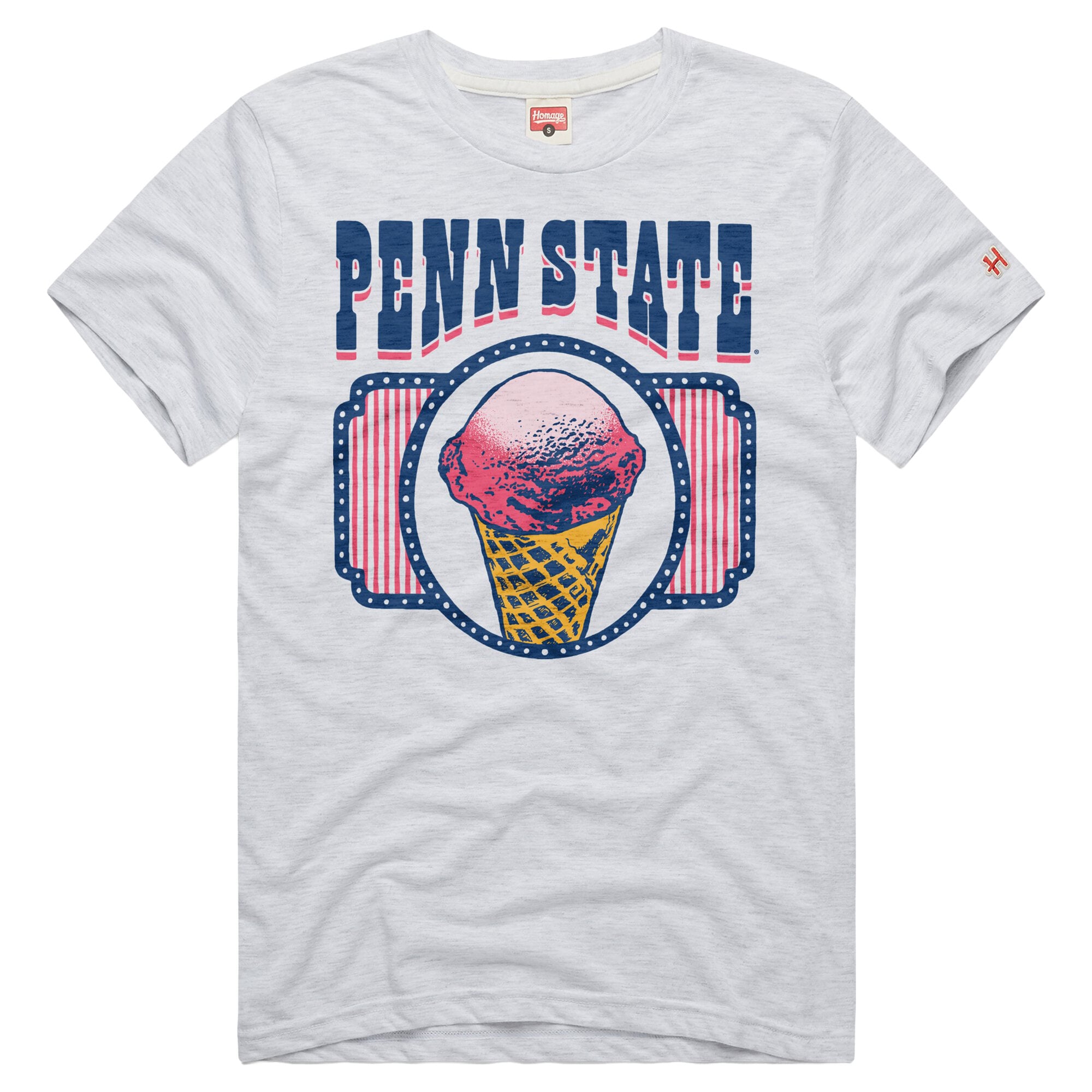 T-shirt unisexe Homage Ash Penn State Nittany Lions Creamery Tri-Blend